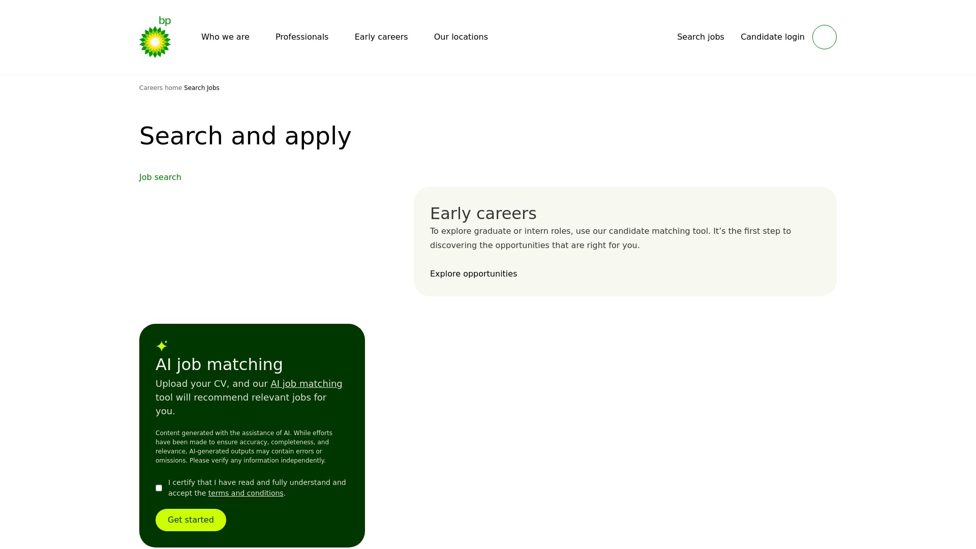 website screenshot of https://careers.bp.com/listing