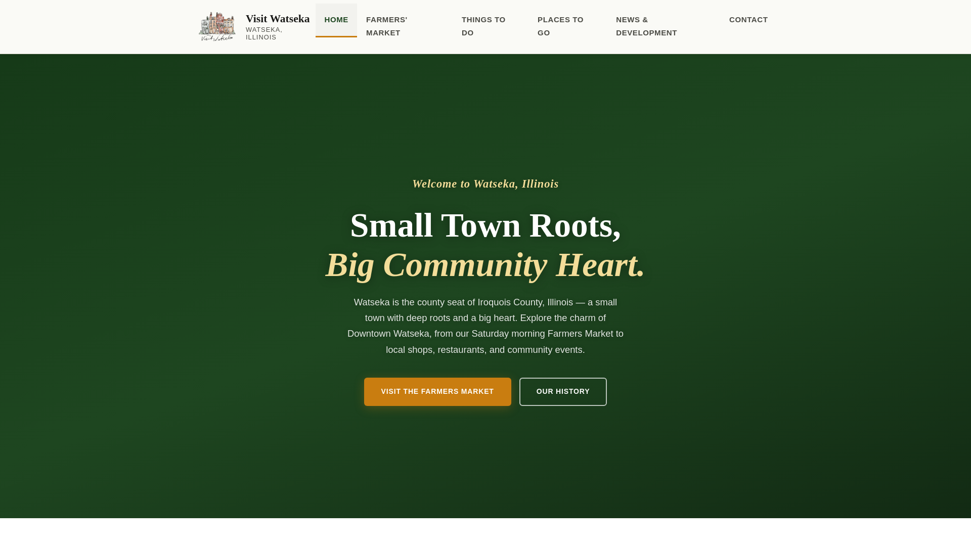 website screenshot of https://visitwatseka.com