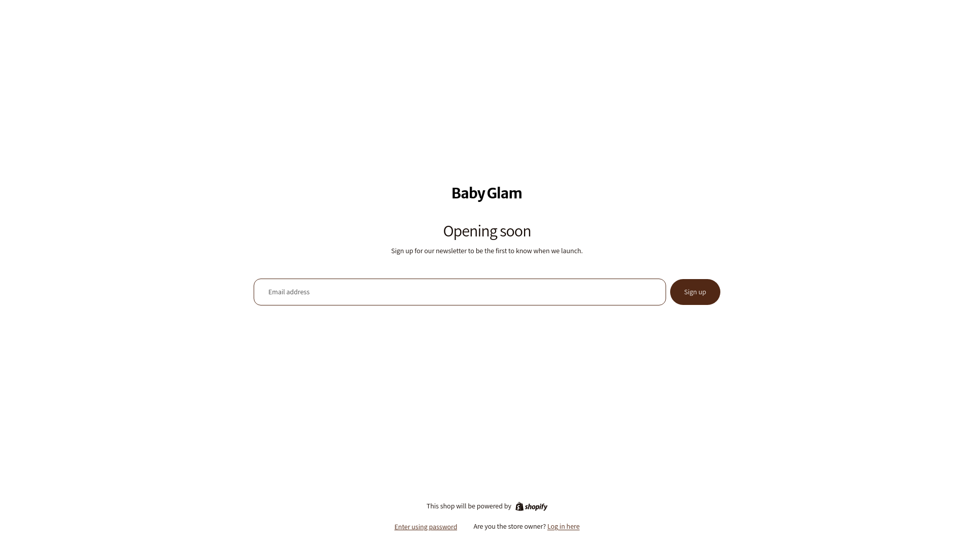 website screenshot of https://babyglamz.com/