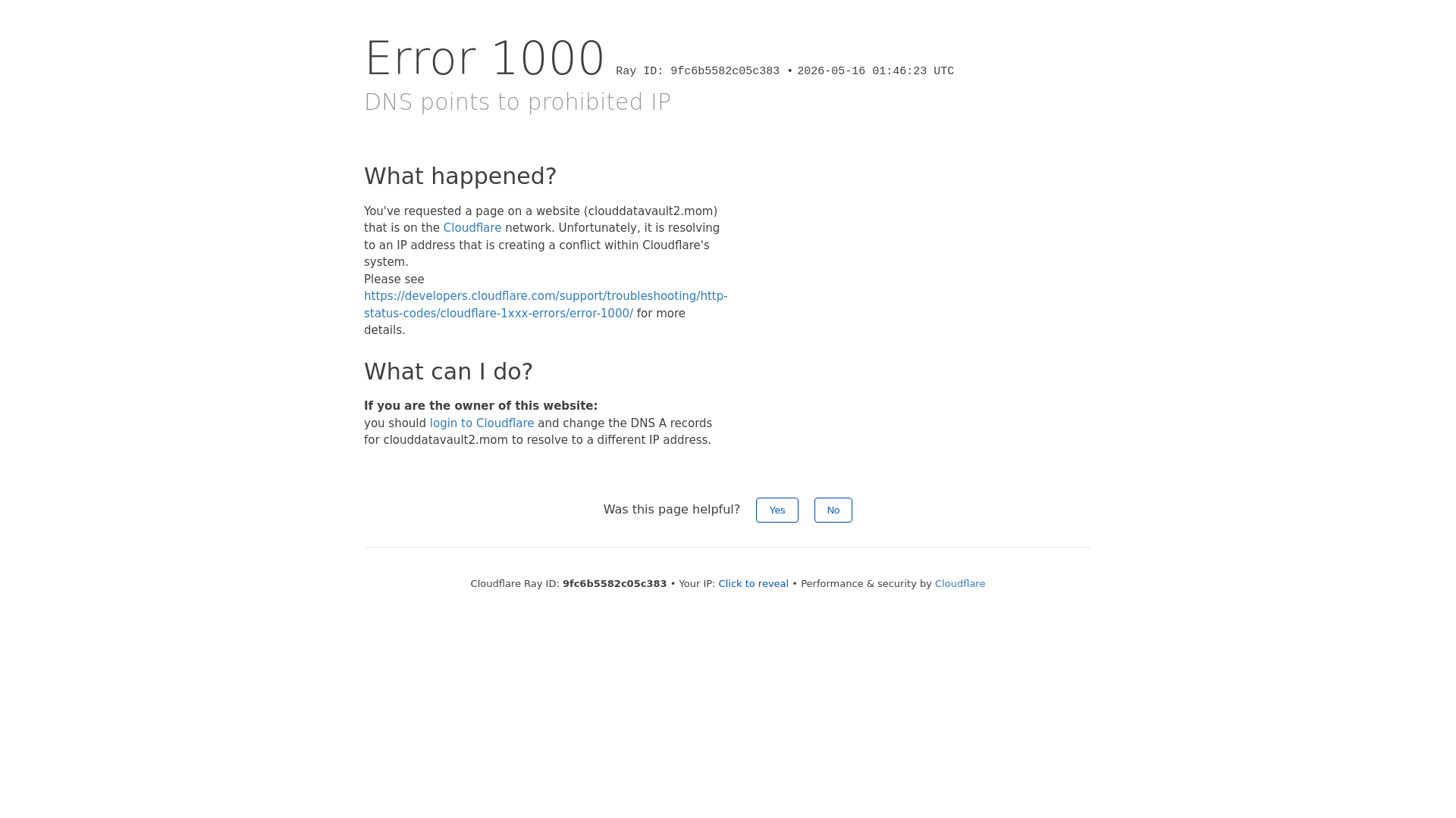 website screenshot of https://clouddatavault2.mom