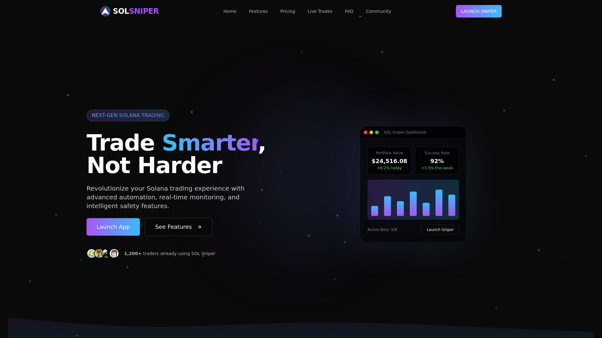 website screenshot of https://snipesol-ai.com/