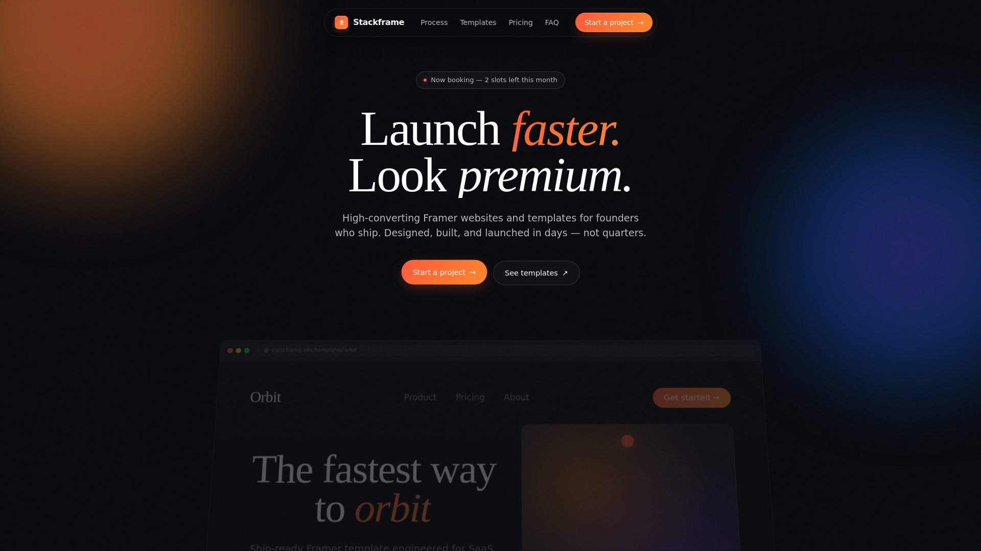 website screenshot of https://stackframe.design/