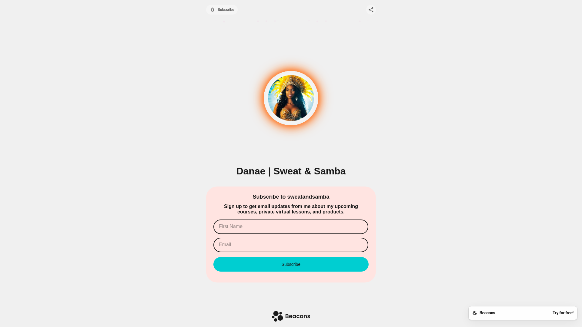 website screenshot of https://sweatandsamba.com/