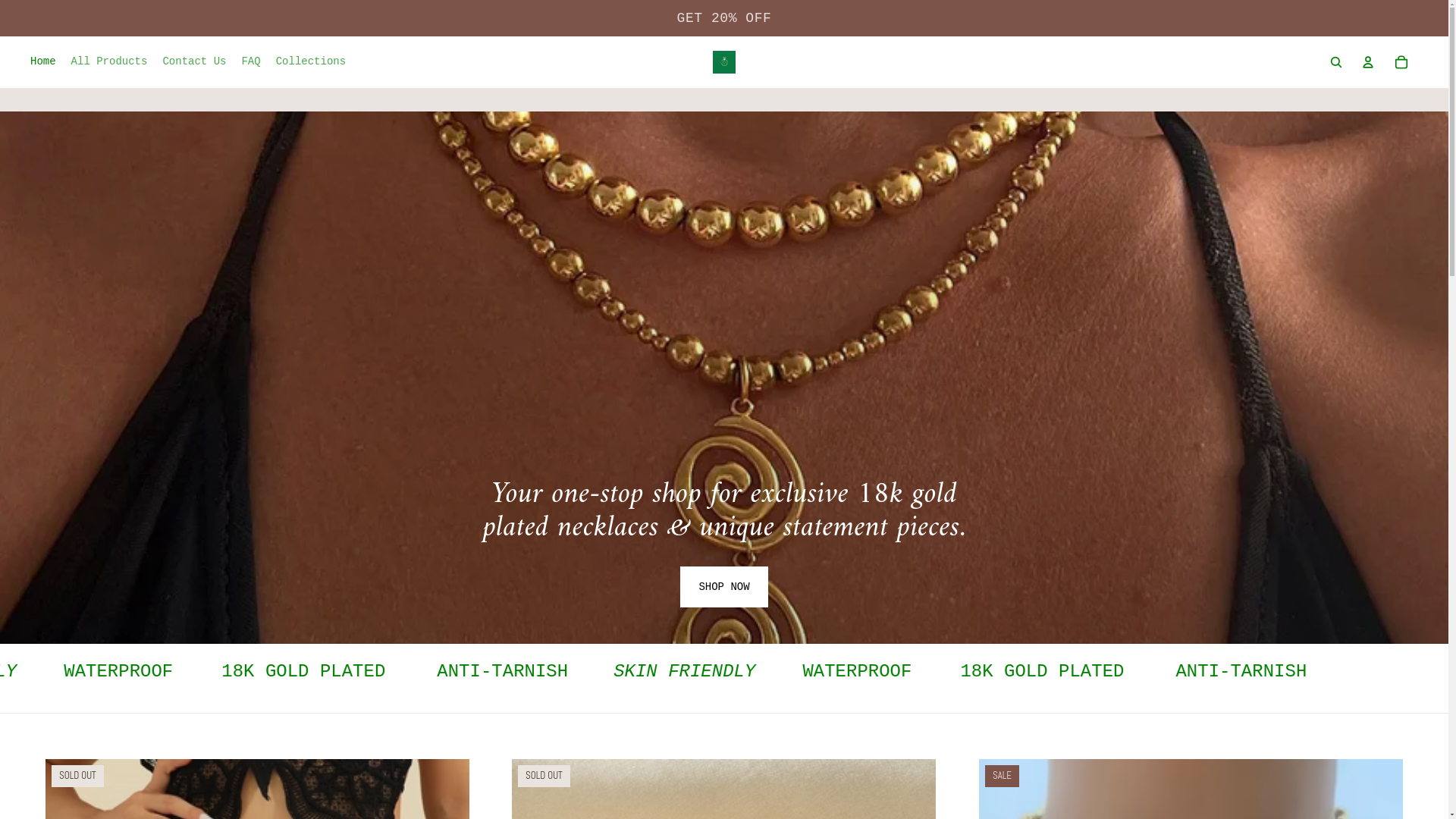 website screenshot of https://caratejewels.com/