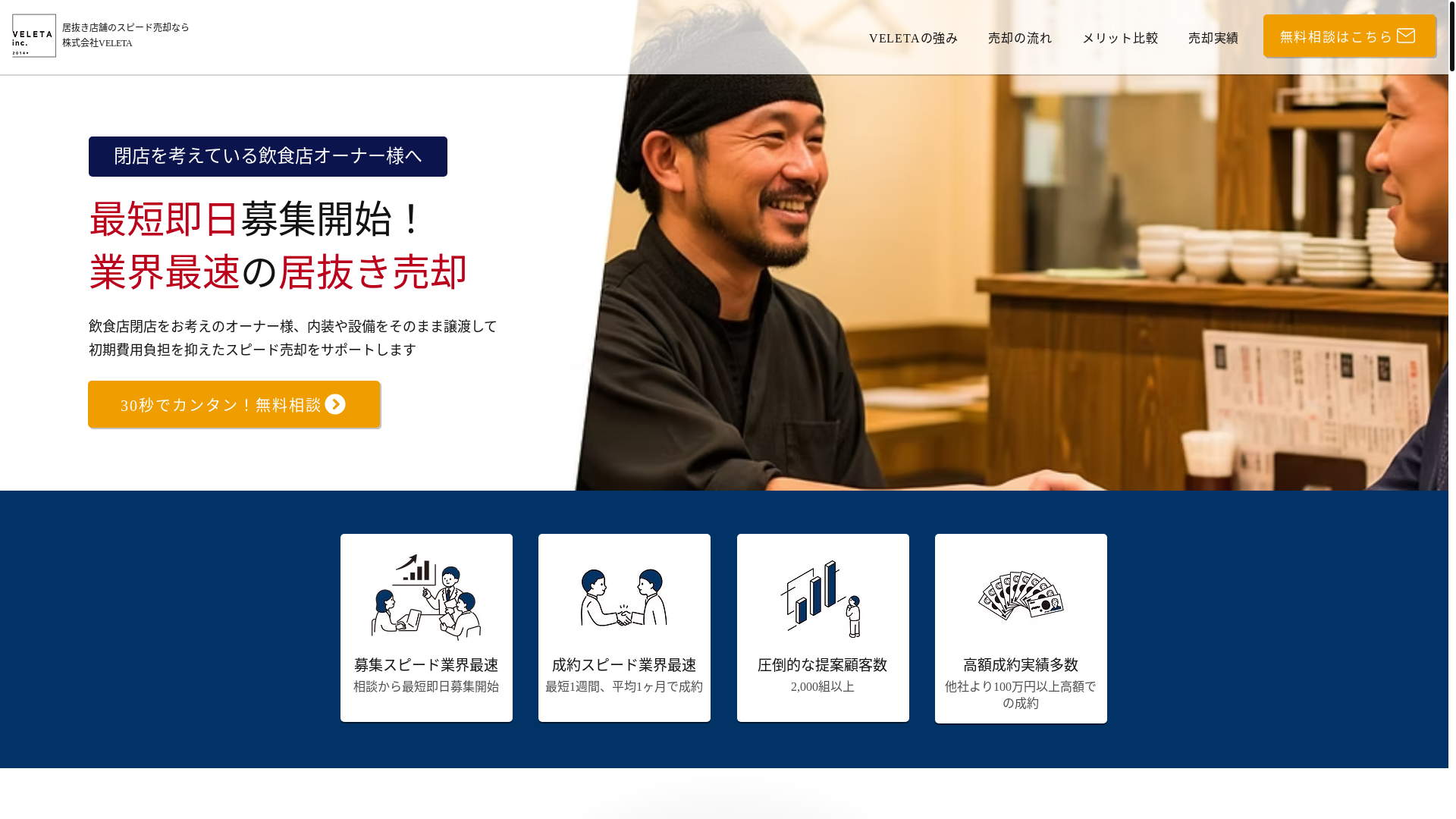 website screenshot of https://veletainc.net/