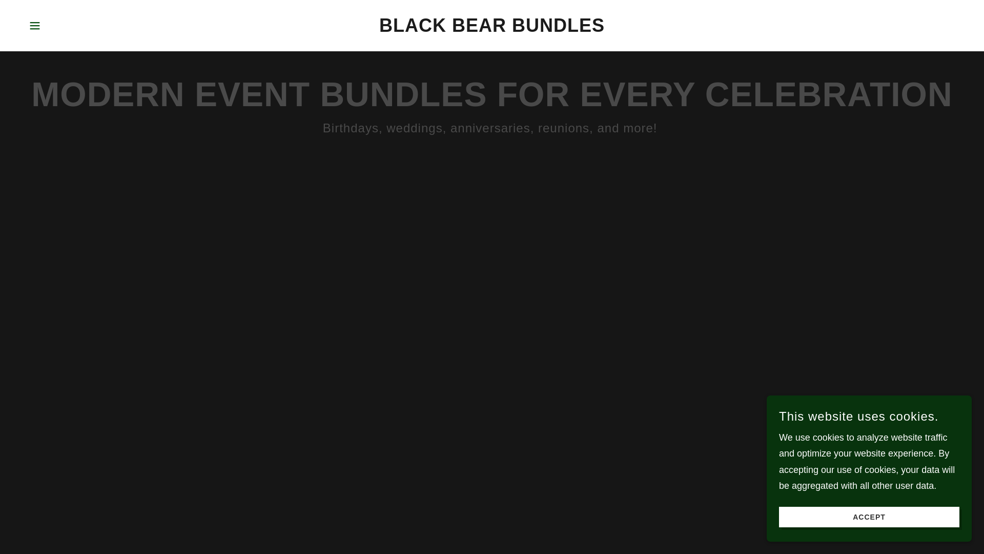 website screenshot of https://blackbearbundles.com
