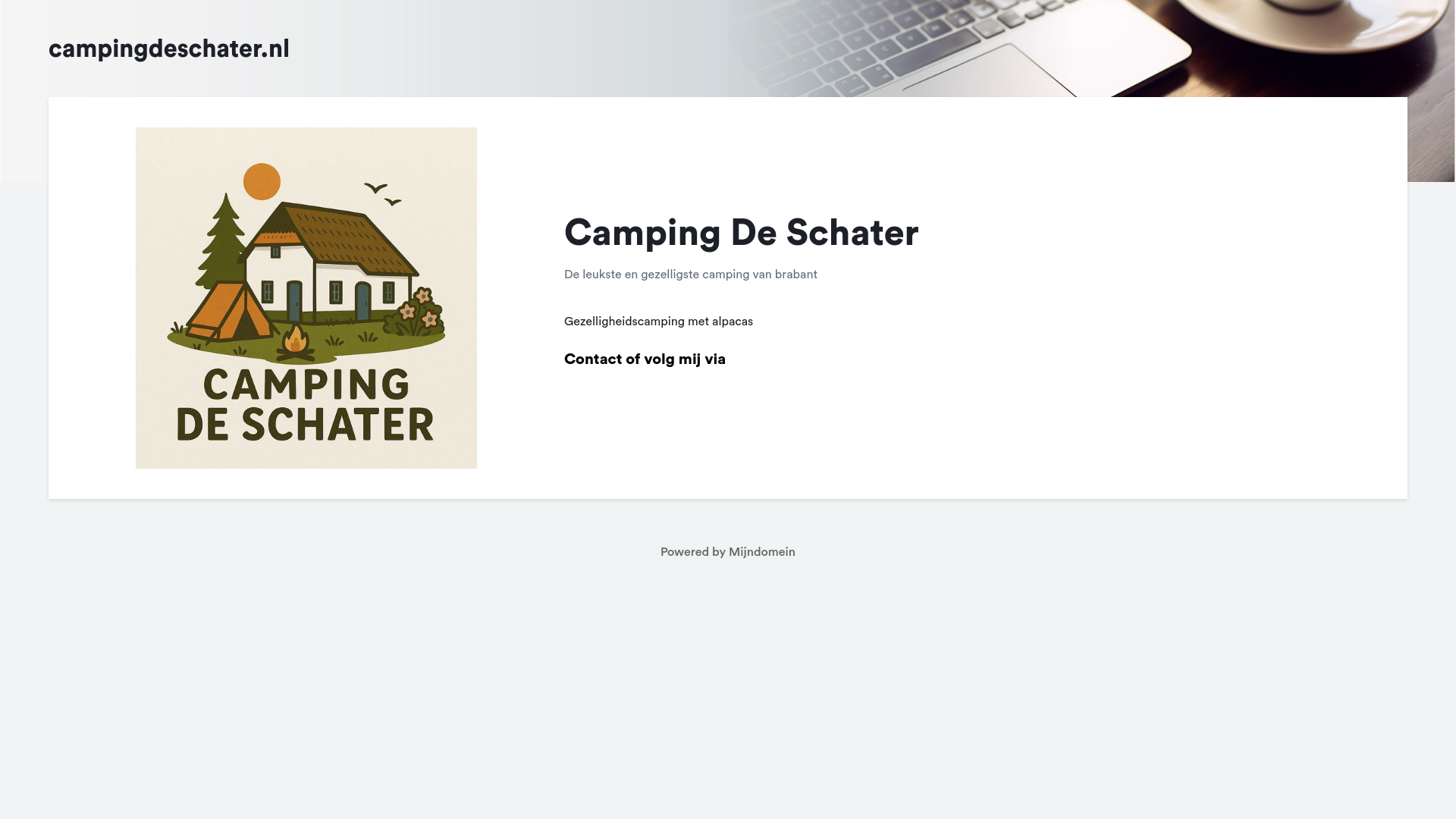 website screenshot of https://campingdeschater.nl/