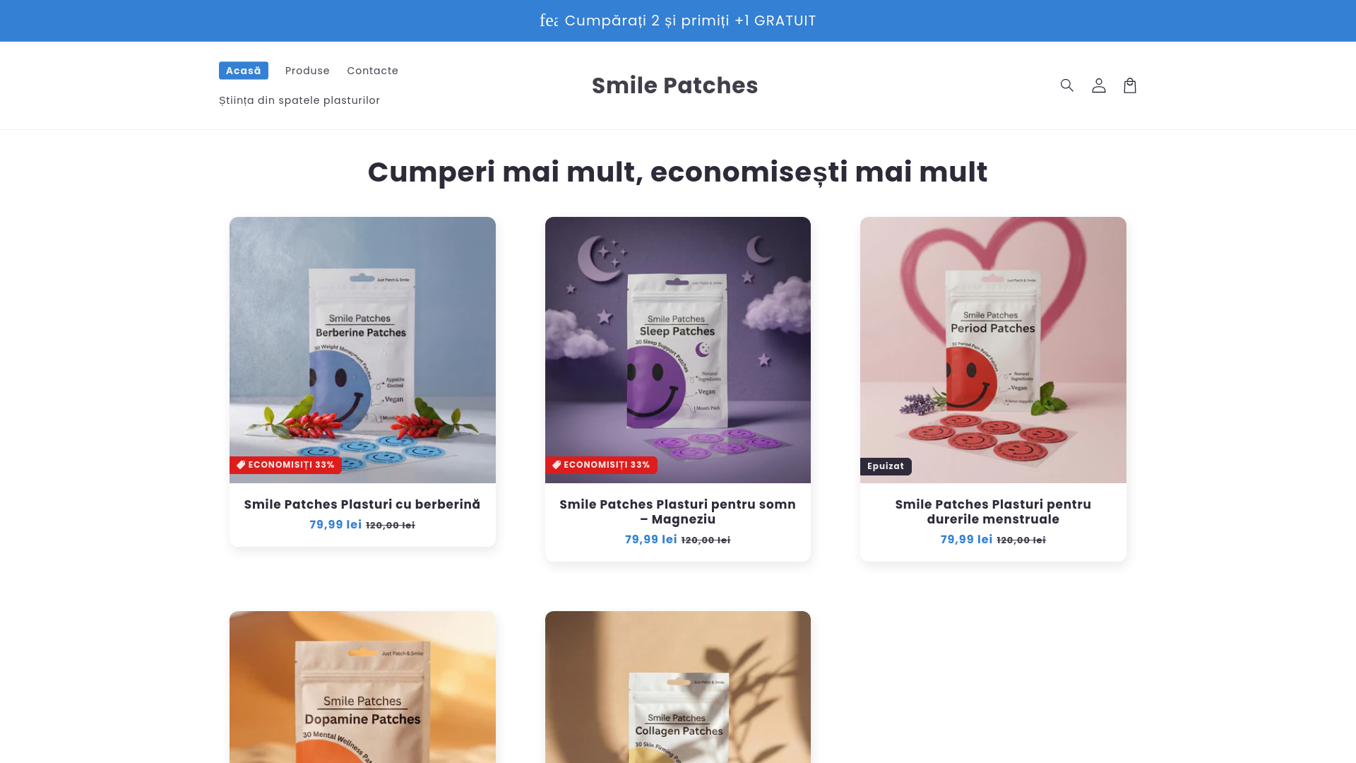 website screenshot of https://smilepatchesro.com/