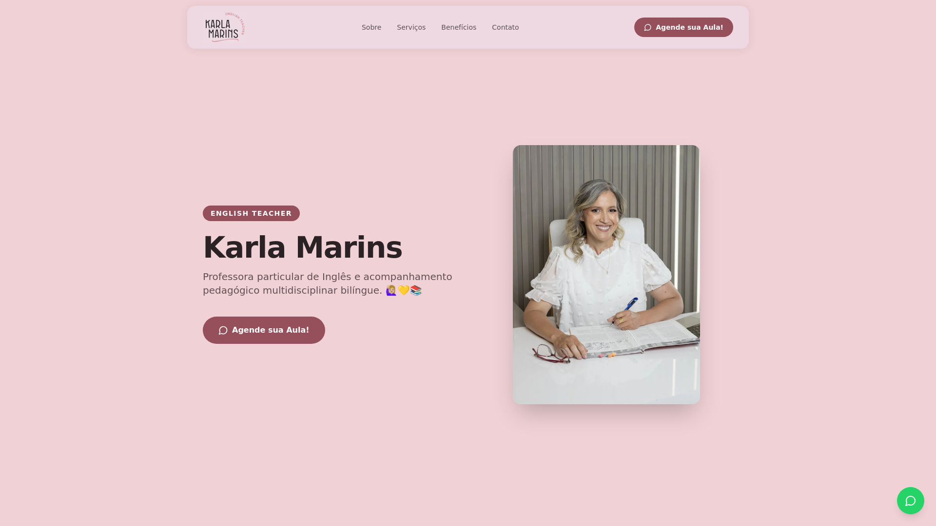 website screenshot of https://karlamarins.com.br/