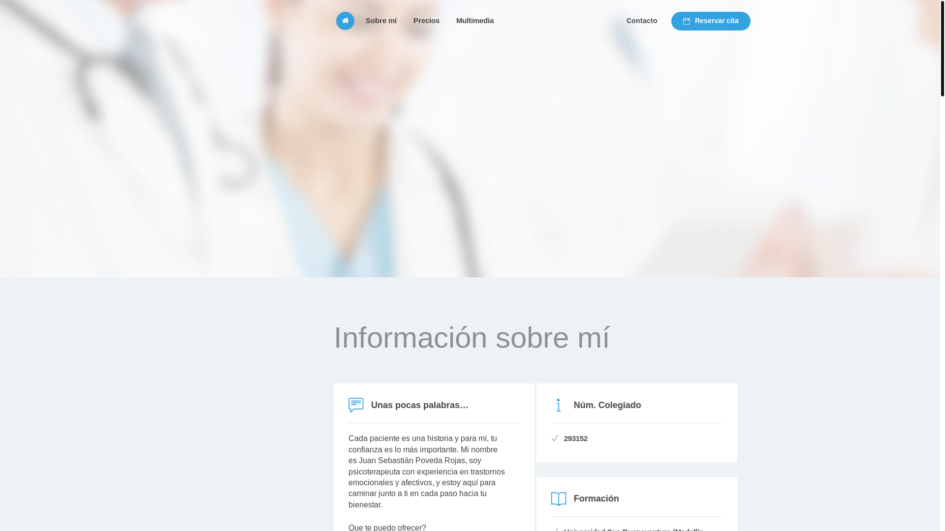 website screenshot of https://psicologojuanpovedar.com/