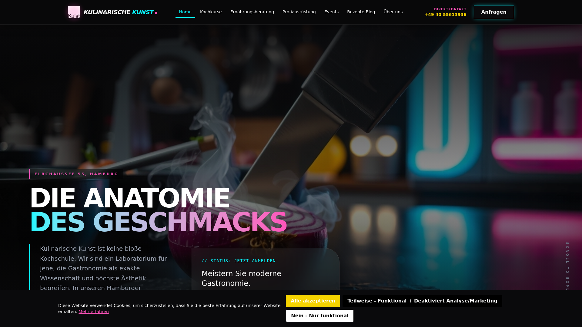 website screenshot of https://kulinarischekunstsa.info/