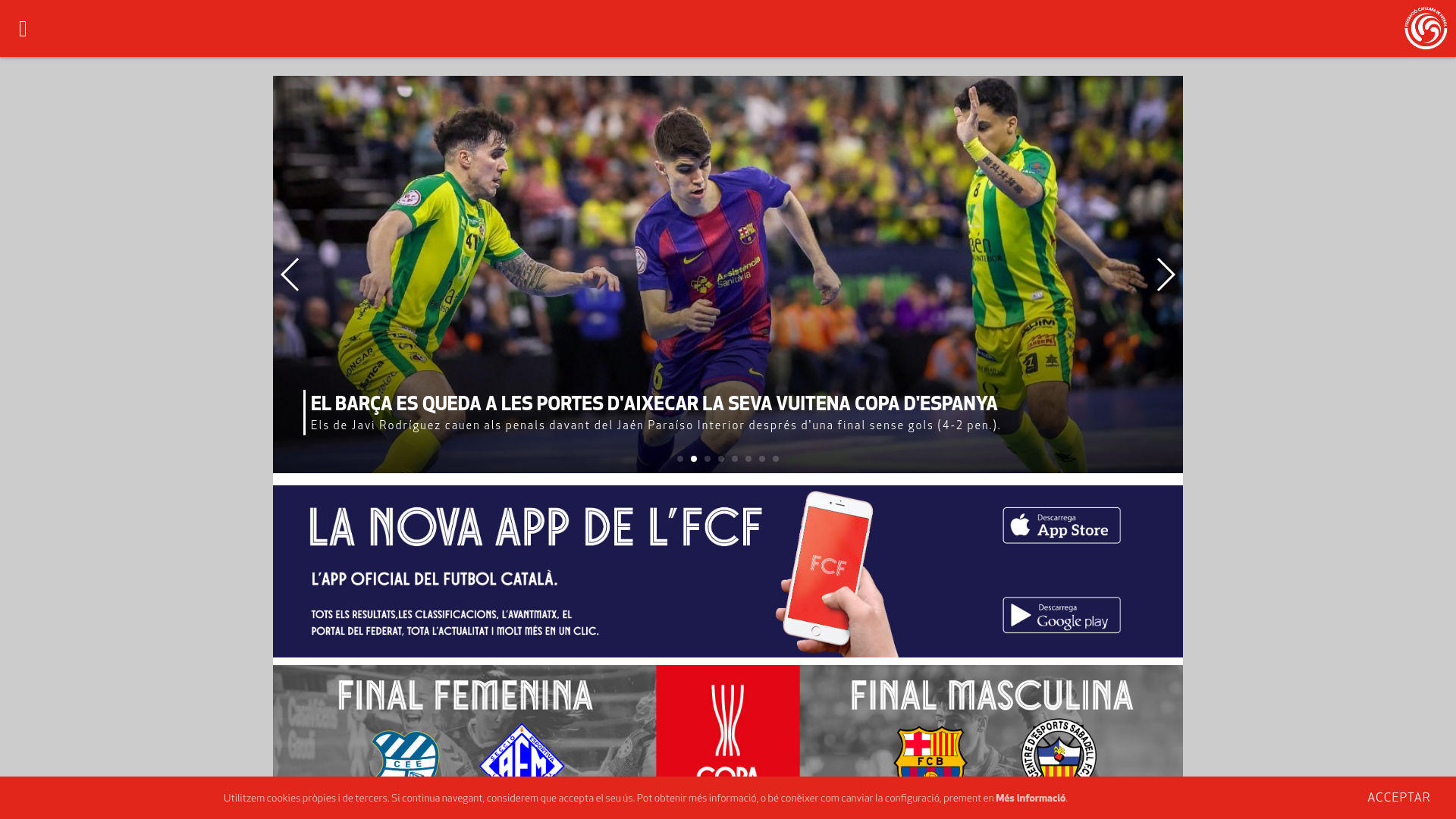 website screenshot of https://www.fcf.cat