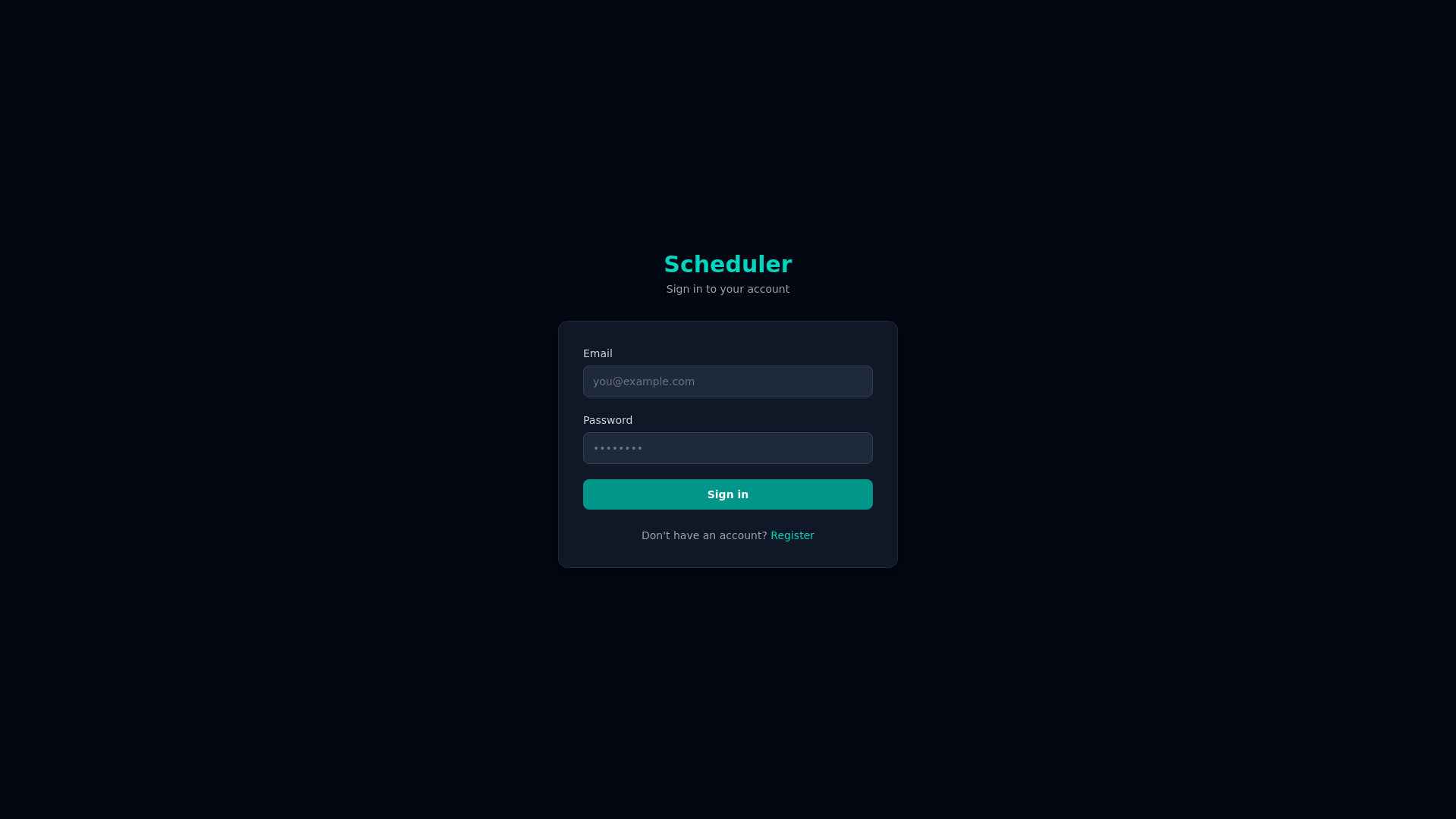 website screenshot of https://scheduler-prod.pages.dev/