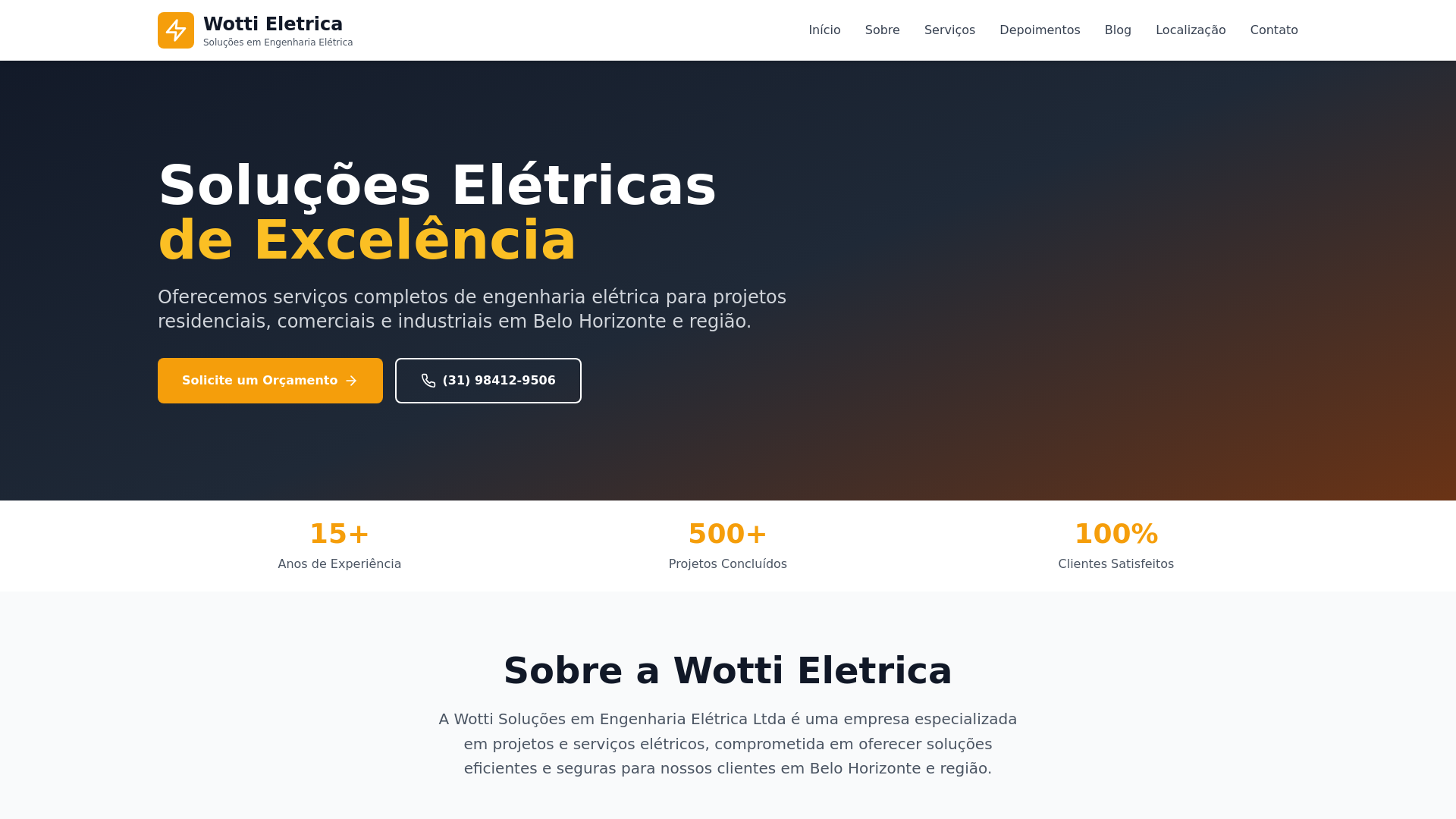 website screenshot of https://wottisolucoesemengenhariaeletrica.shop