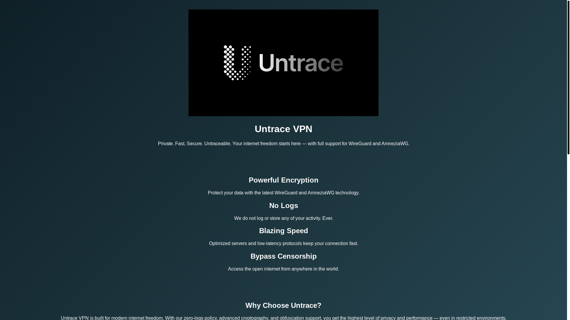 website screenshot of https://untrace.pro/