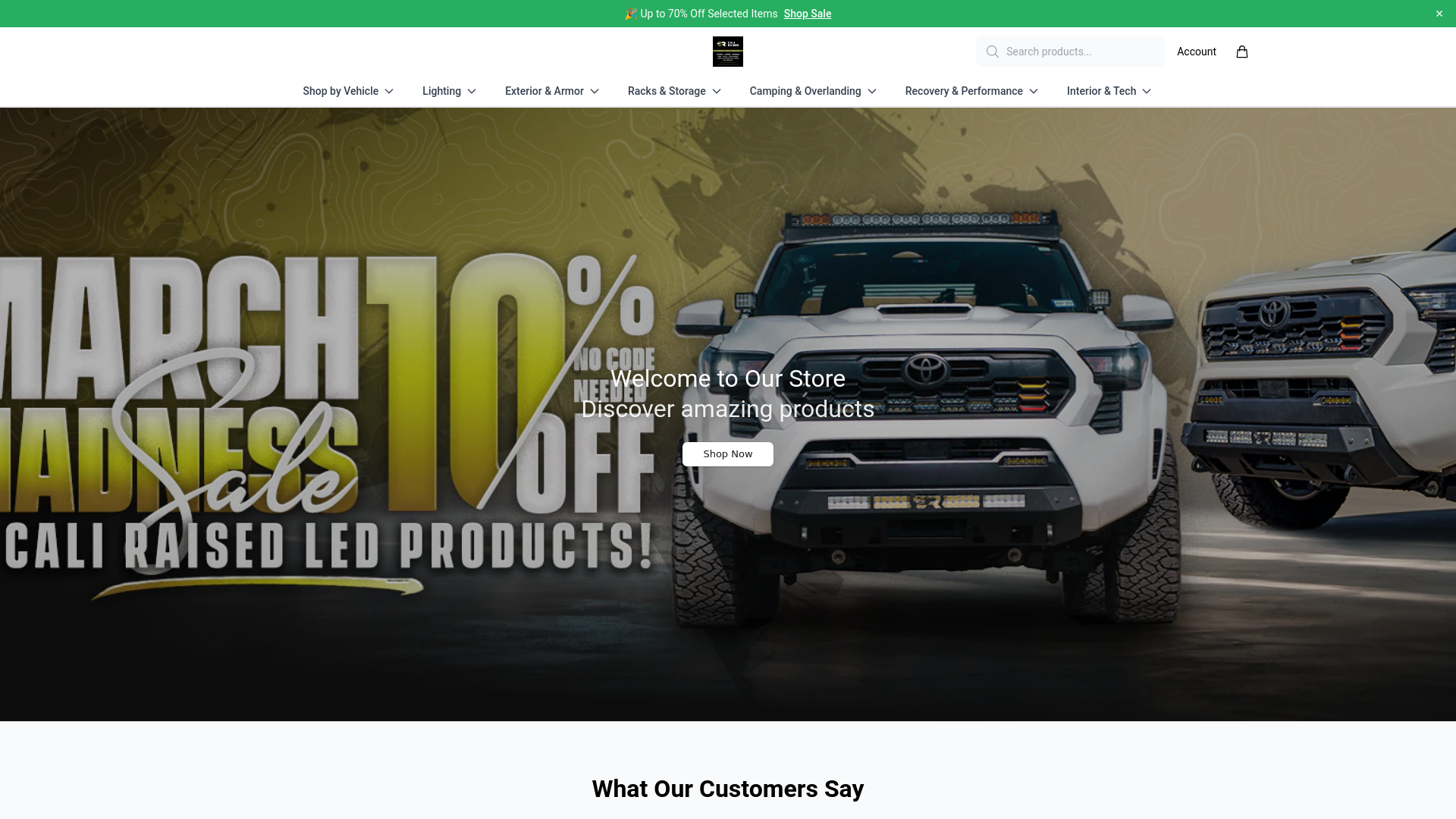 website screenshot of https://getcaliraisedled.shop/