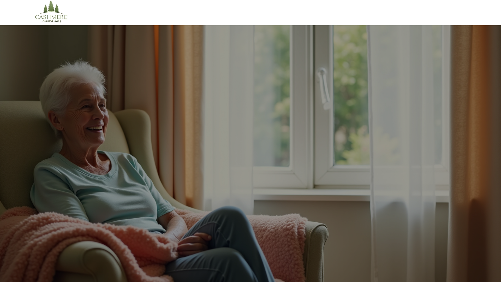 website screenshot of https://cashmereassistedliving.com/