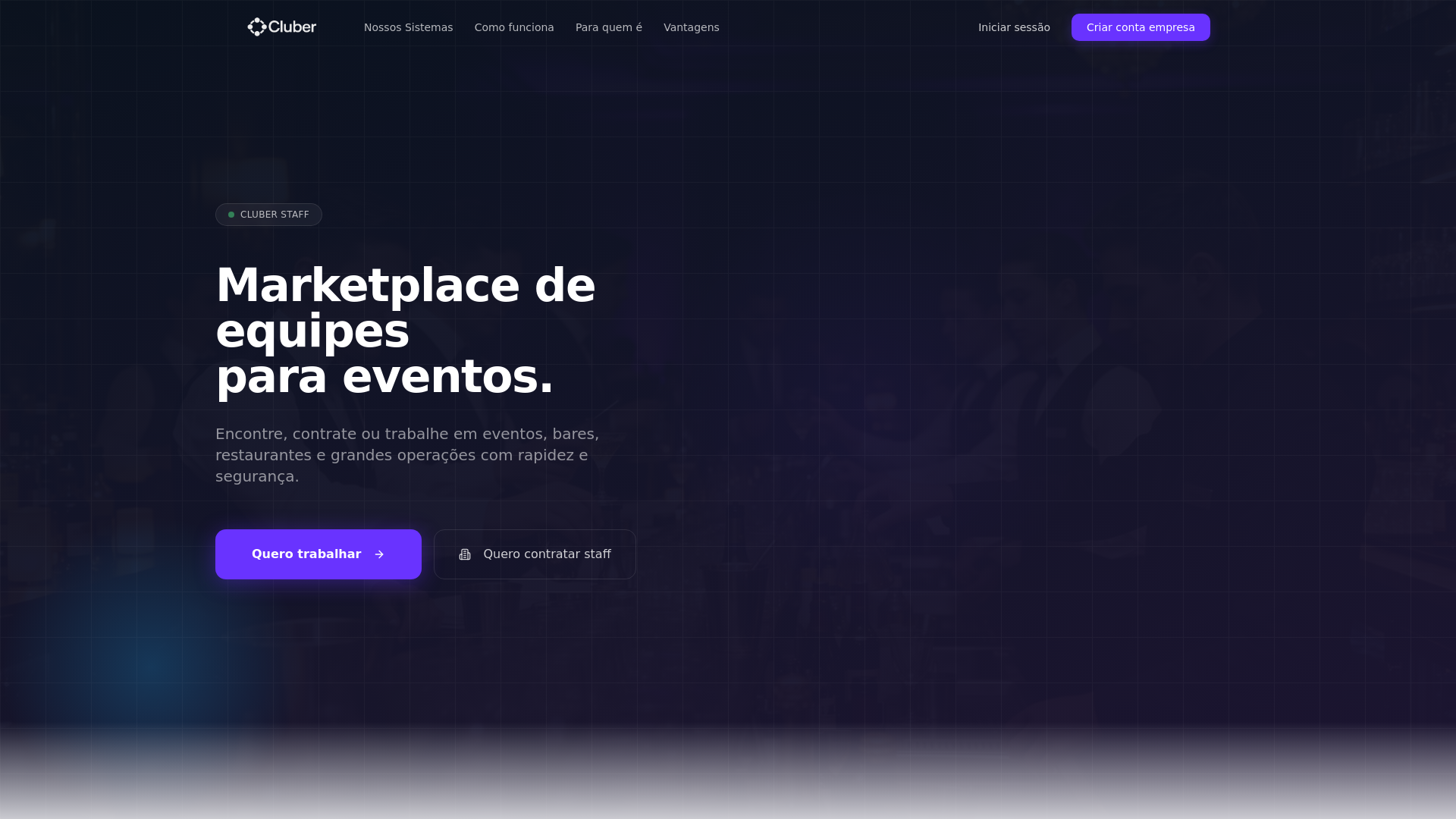 website screenshot of https://cluberstaff.com.br