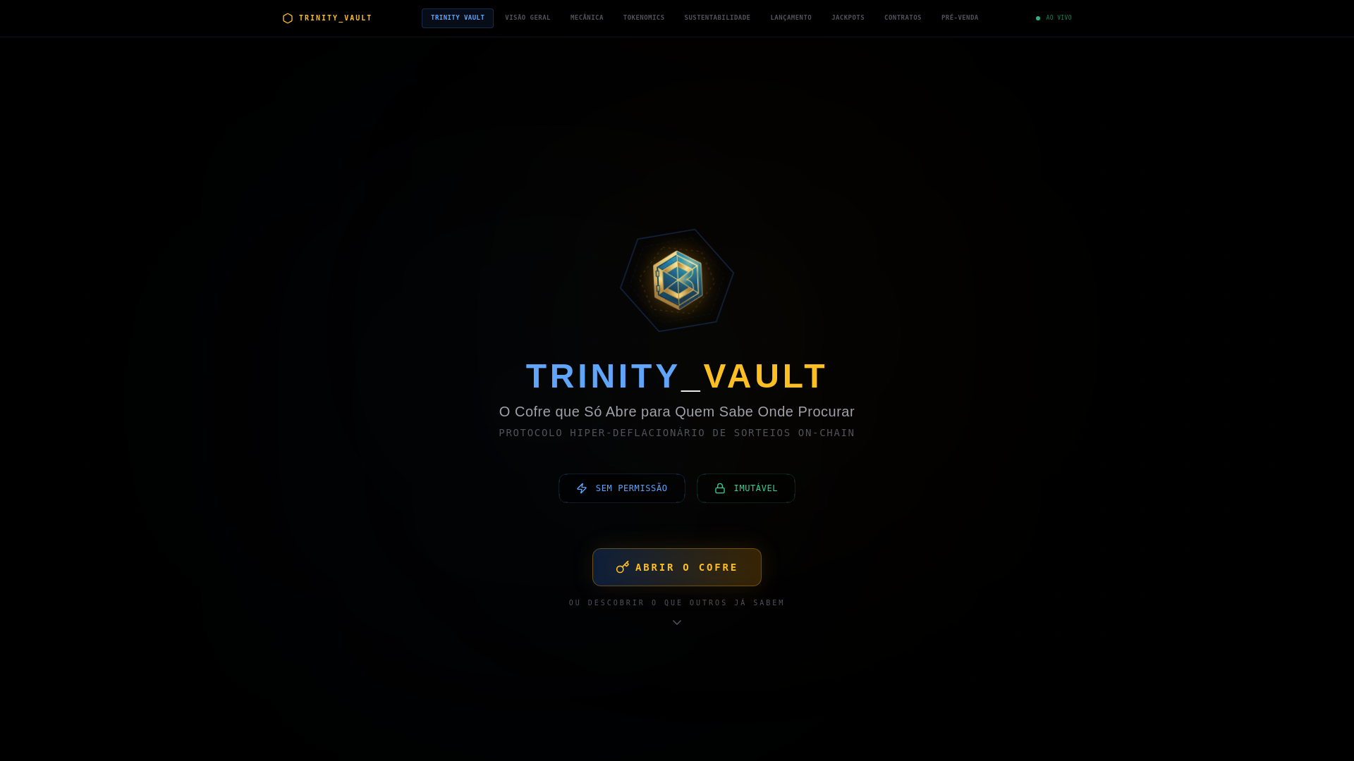website screenshot of https://trinityvault.us/