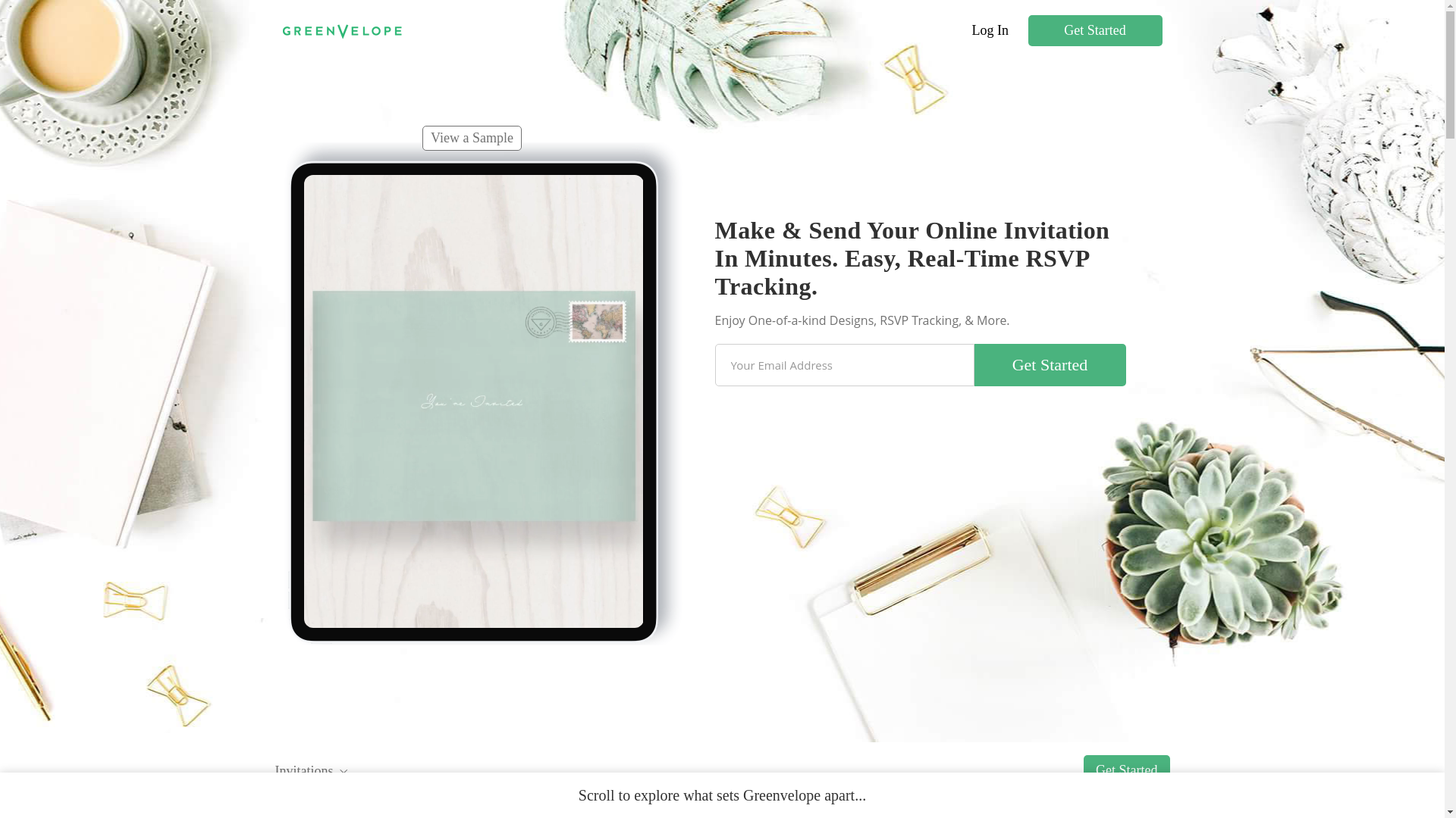 website screenshot of https://www.greenvelope.com/