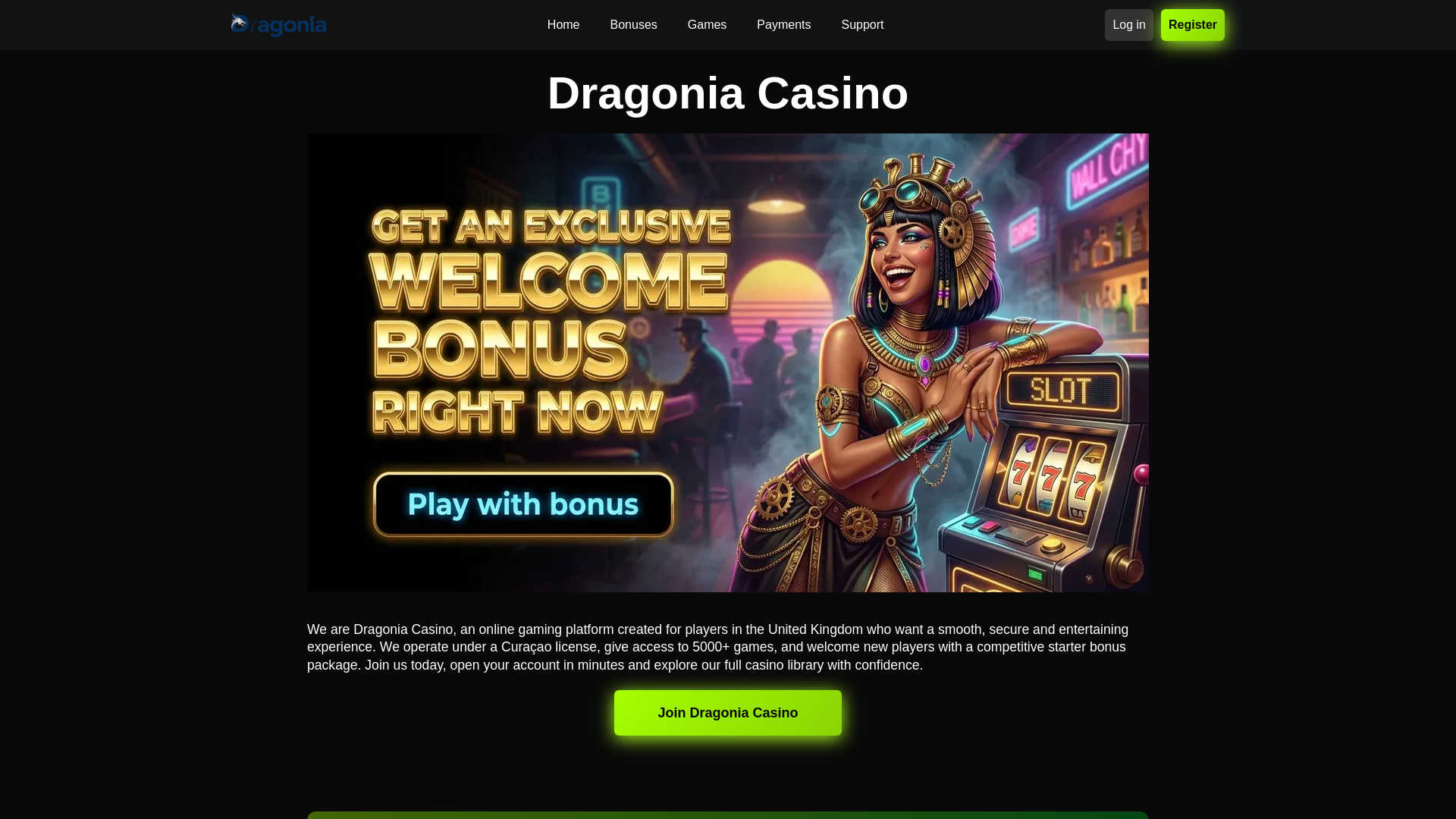 website screenshot of https://dragoniacasino-bet-55286.pages.dev/