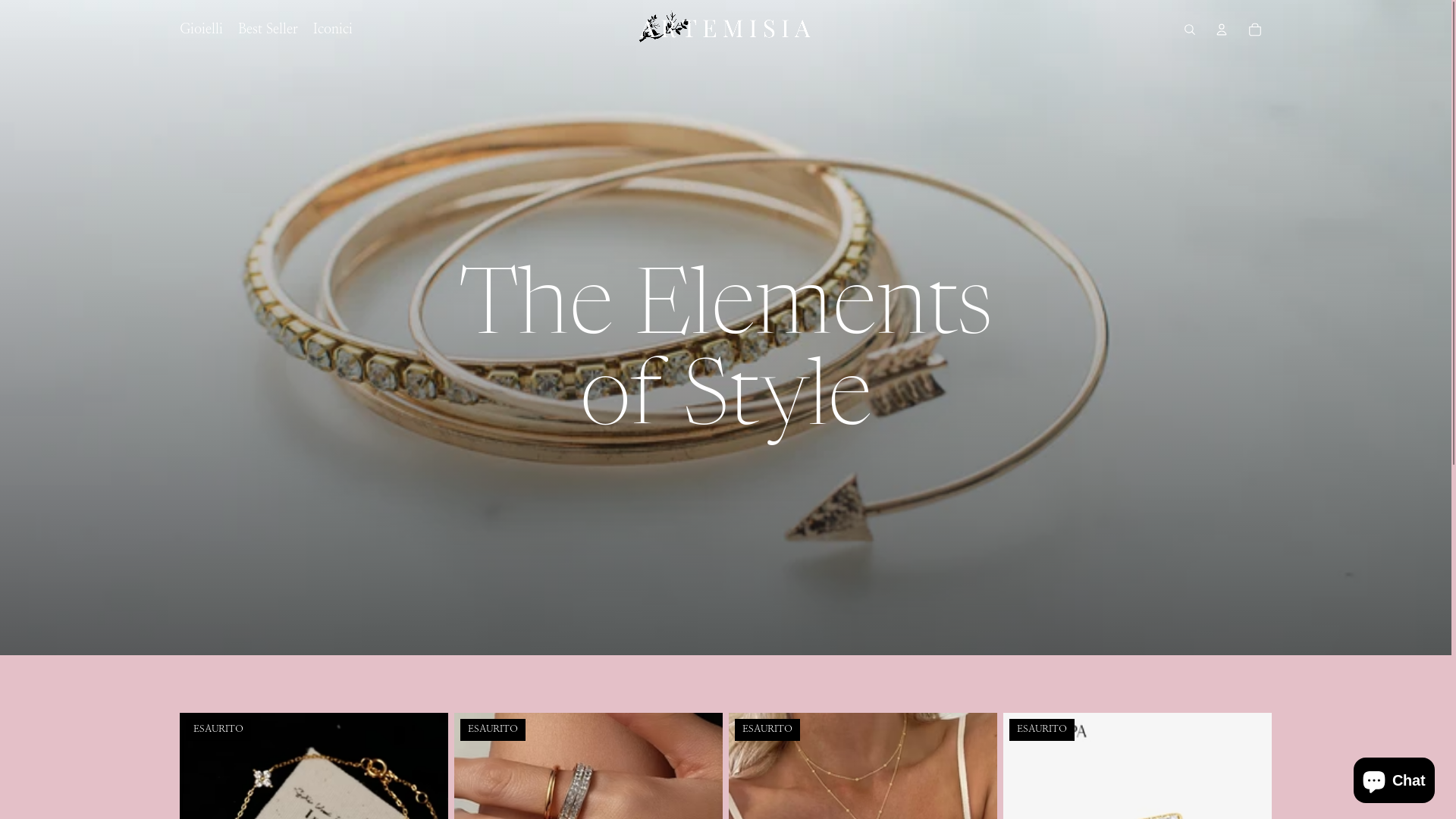 website screenshot of https://artemisiajewels.it/