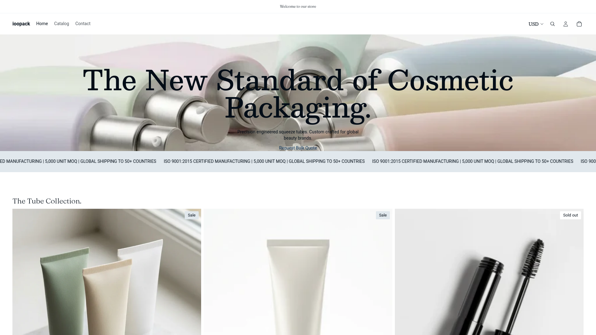 website screenshot of https://ioopack.com/