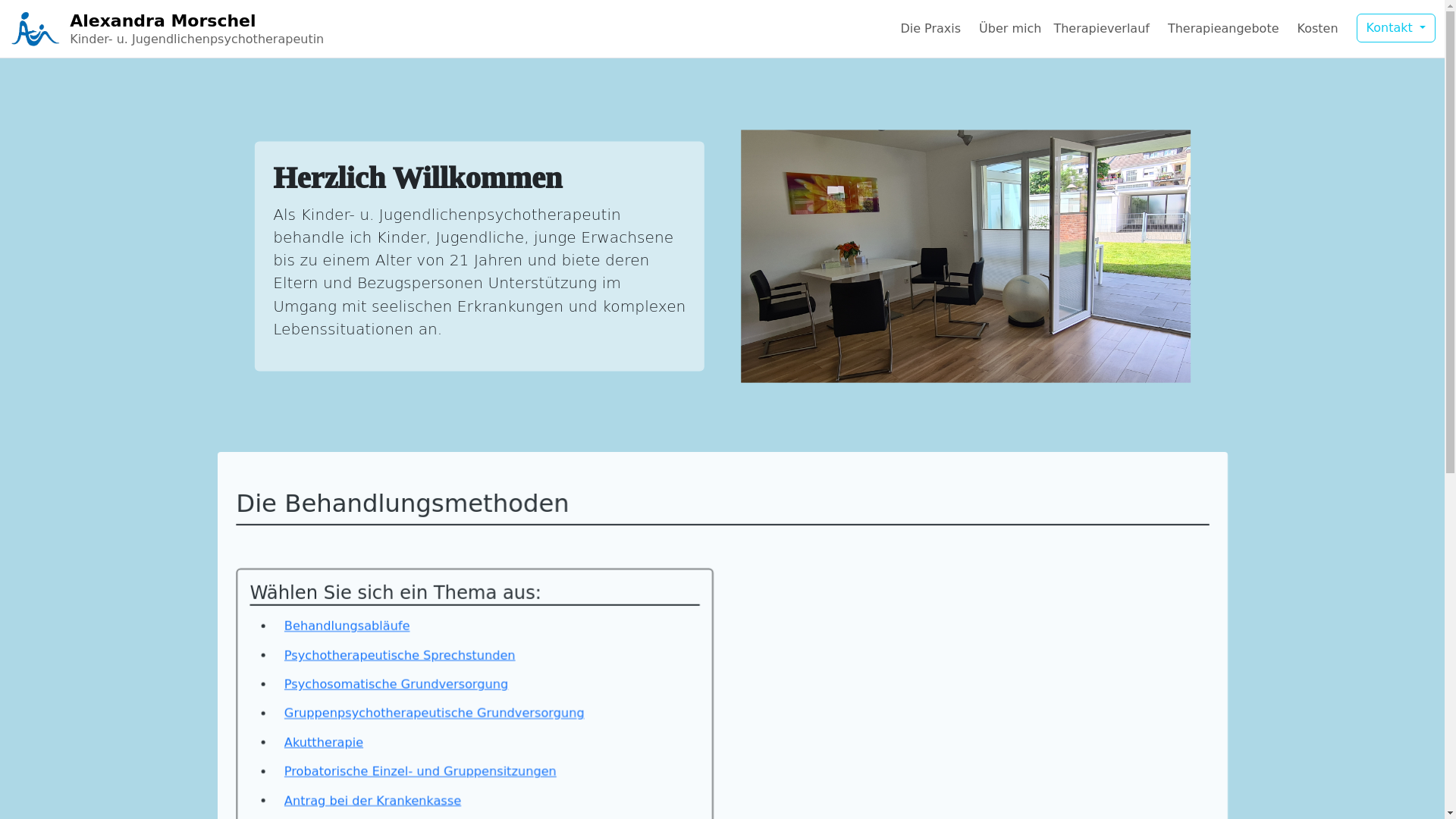 website screenshot of https://alexandra-morschel.de/