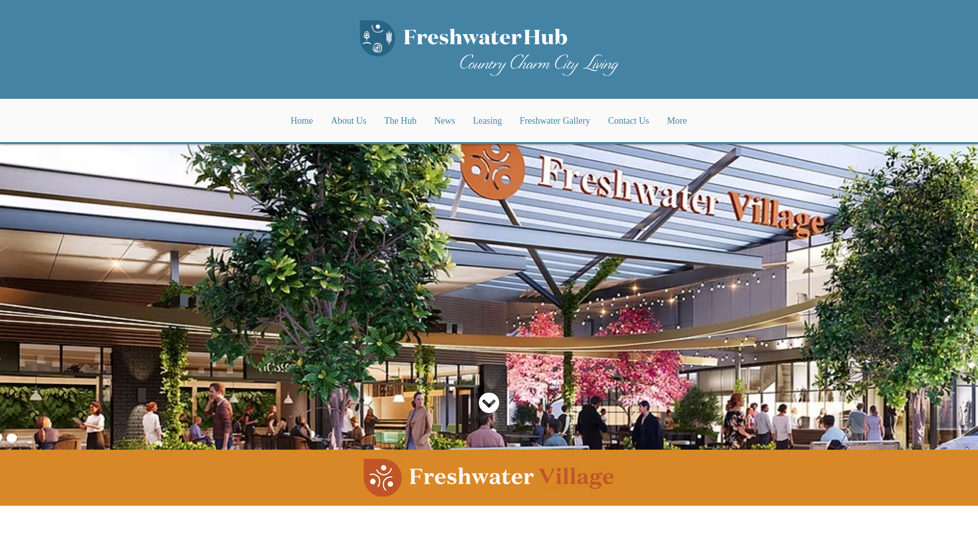 website screenshot of https://freshwatervillage.com.au
