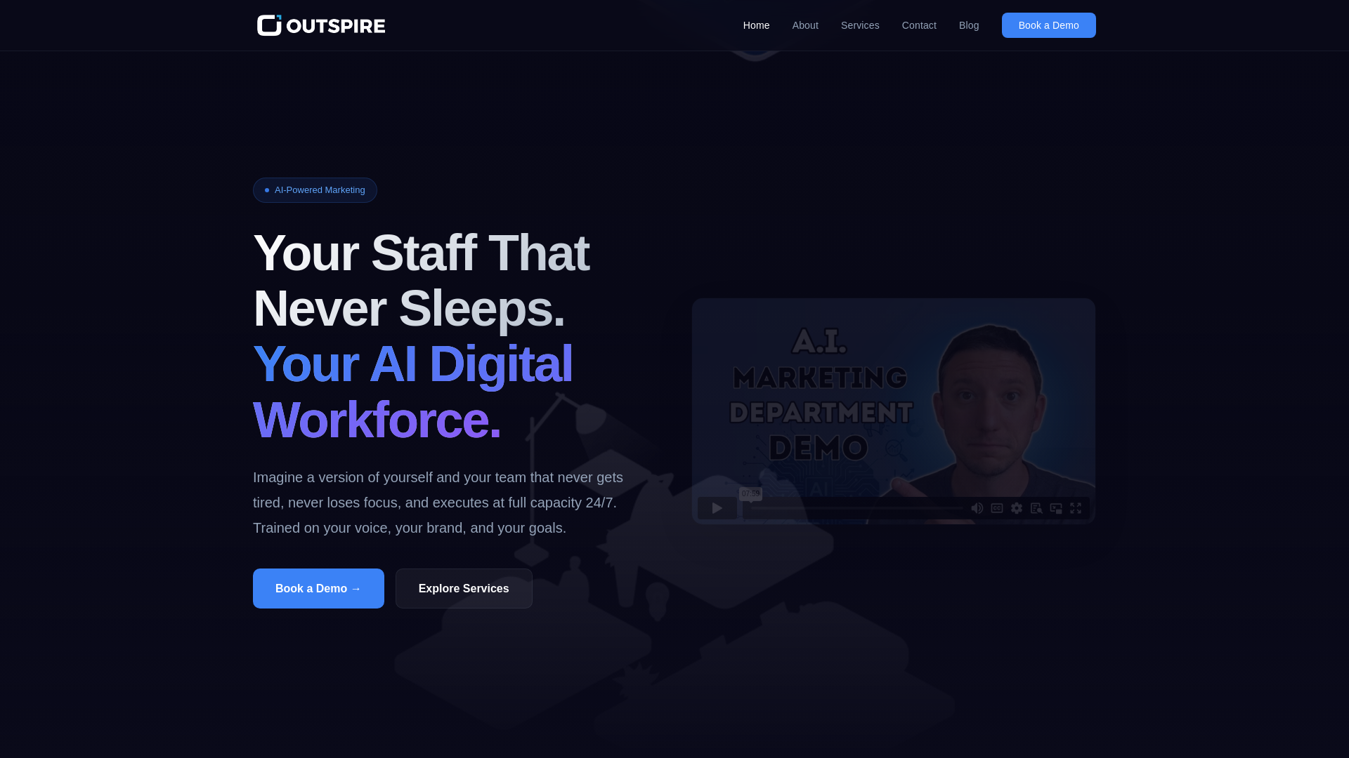website screenshot of https://outspire-site.pages.dev/