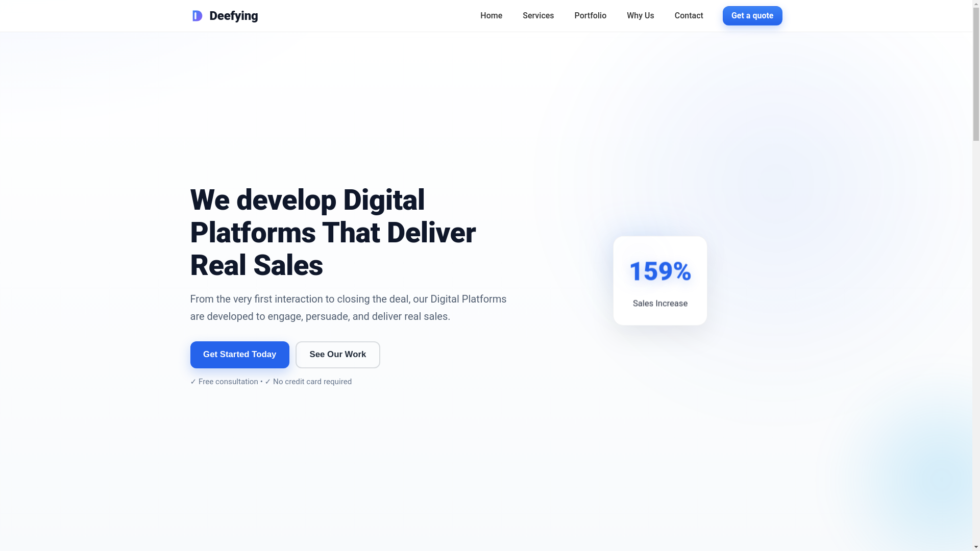 website screenshot of https://deefying-website.pages.dev/