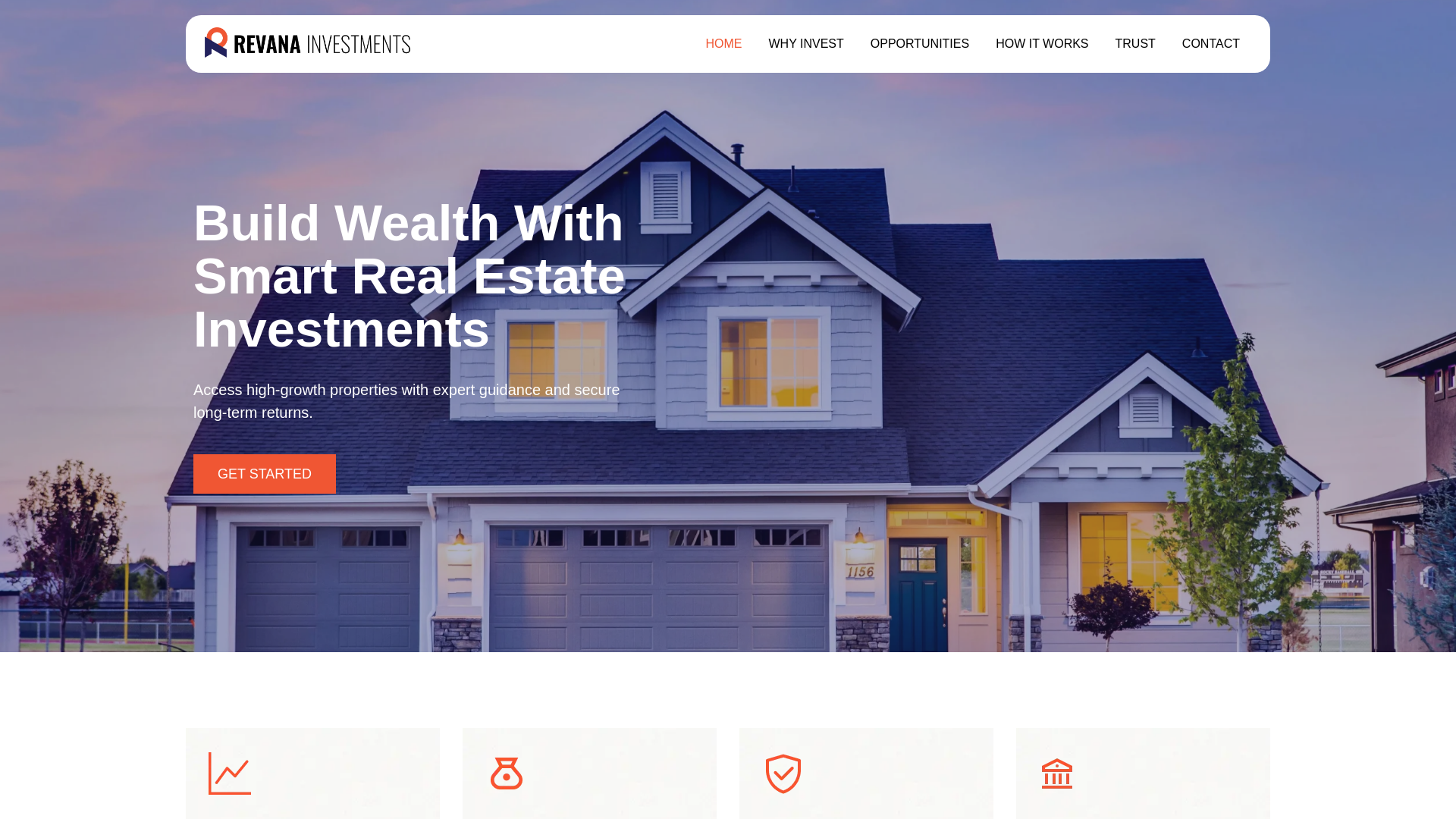 website screenshot of https://revanainvestments.com/