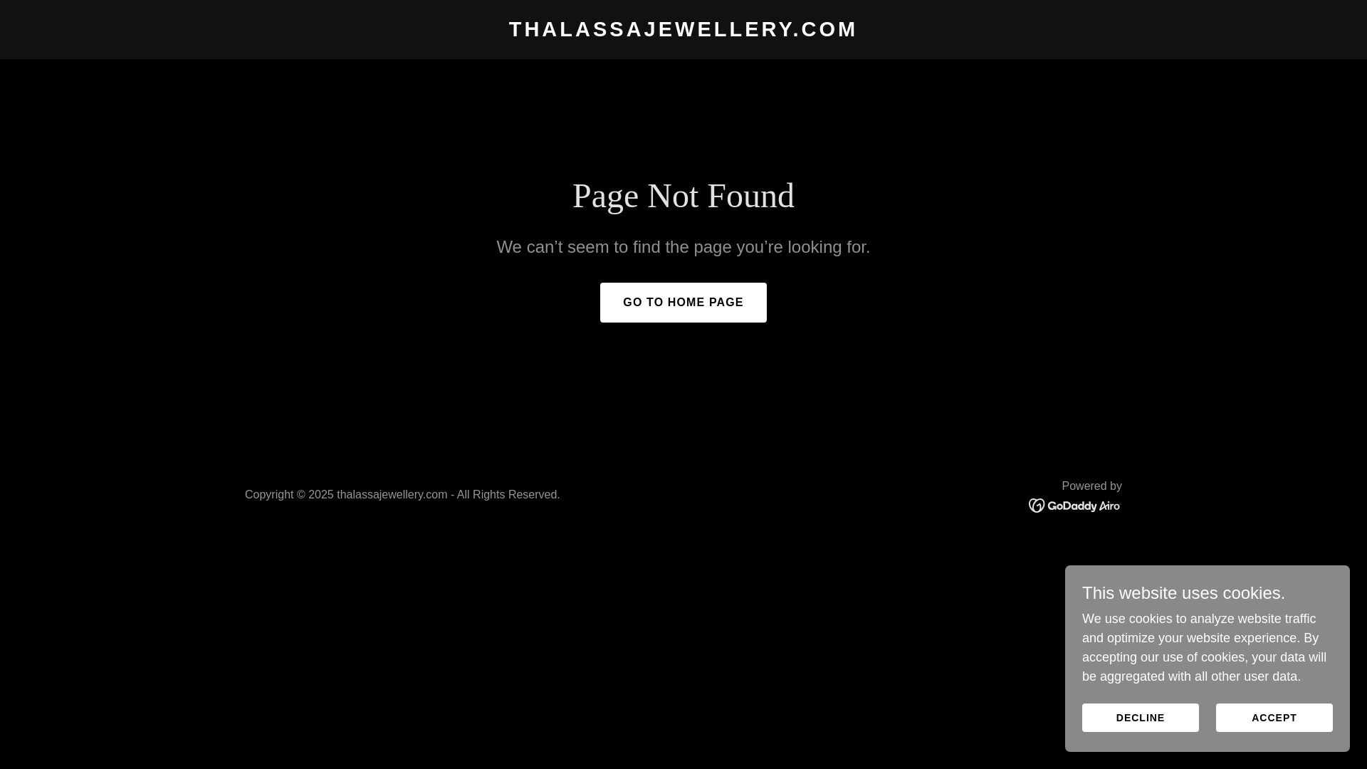 website screenshot of https://thalassajewellery.com/