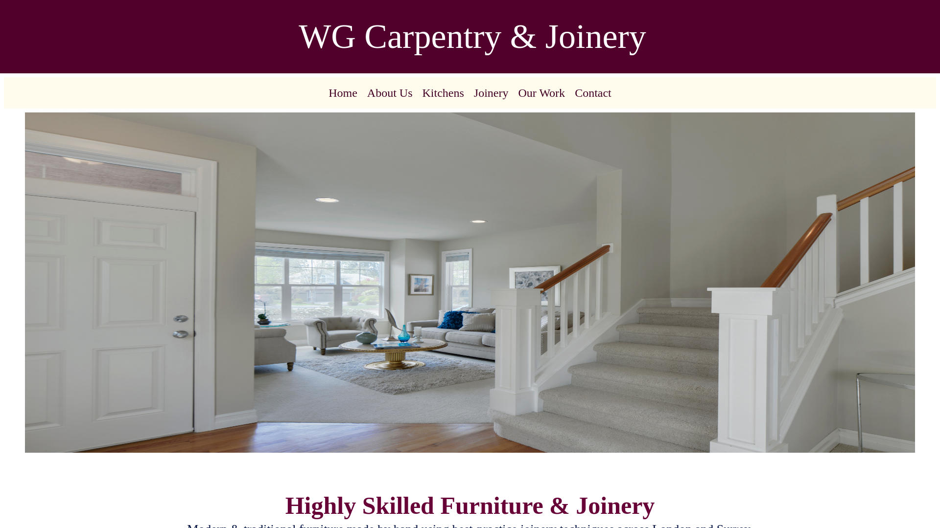 website screenshot of https://wgcarpentryandjoinery.co.uk