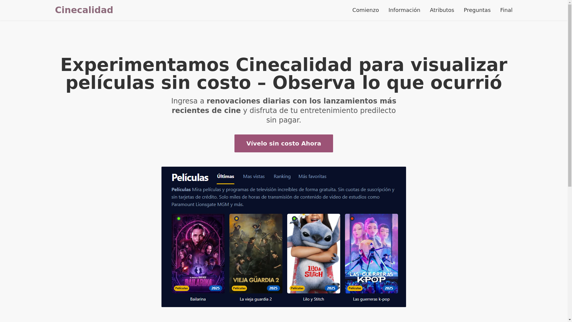 website screenshot of https://cinecalidad-3kvr.pages.dev/