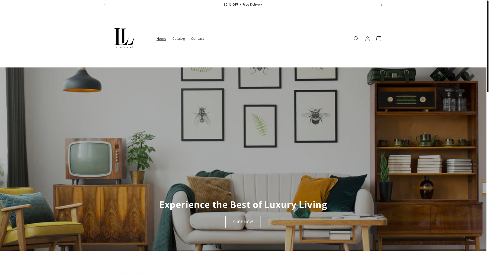website screenshot of https://luuxeliving.store/