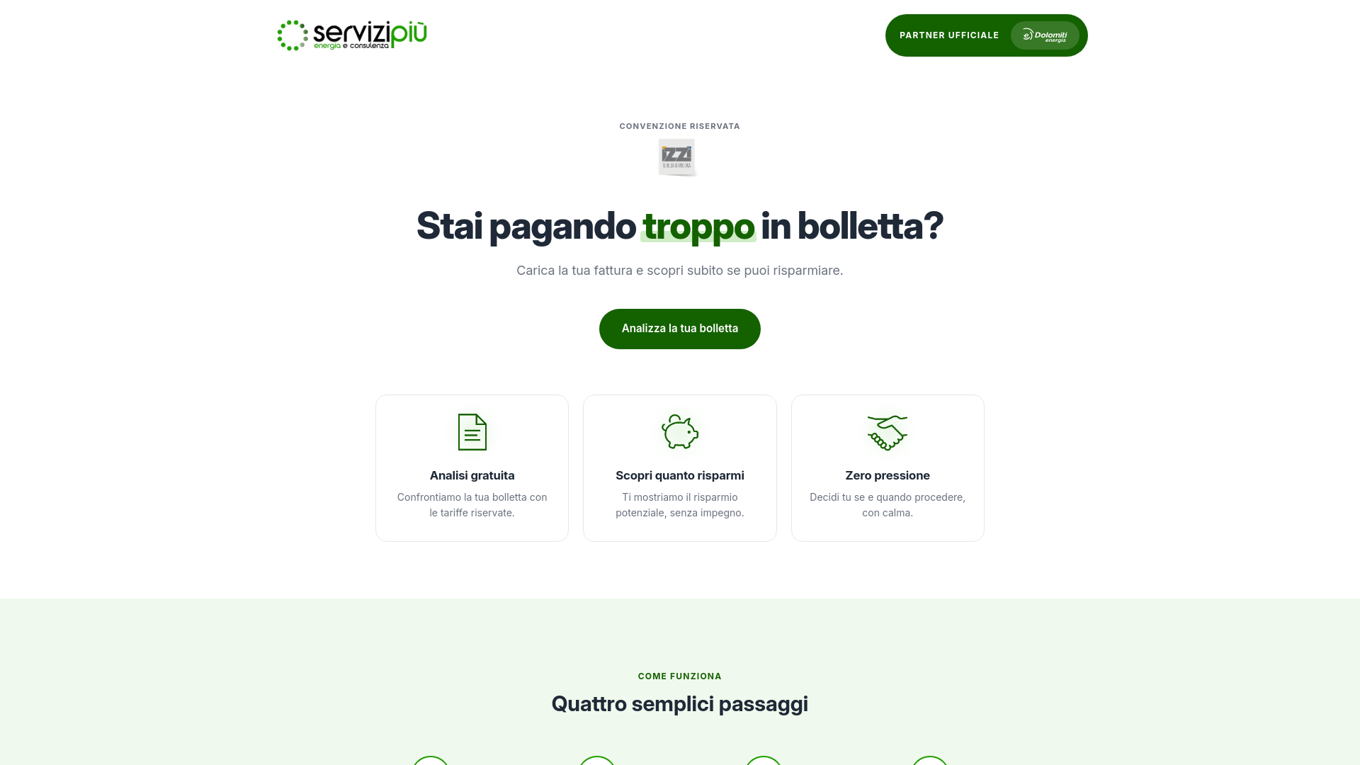 website screenshot of https://landing-convenzione-izzi.pages.dev/