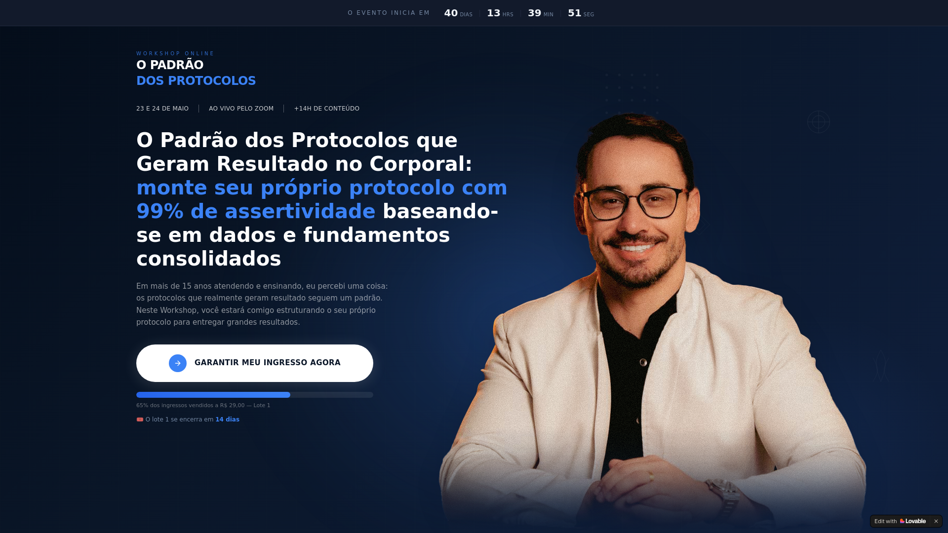 website screenshot of https://profricardoavila.com.br/