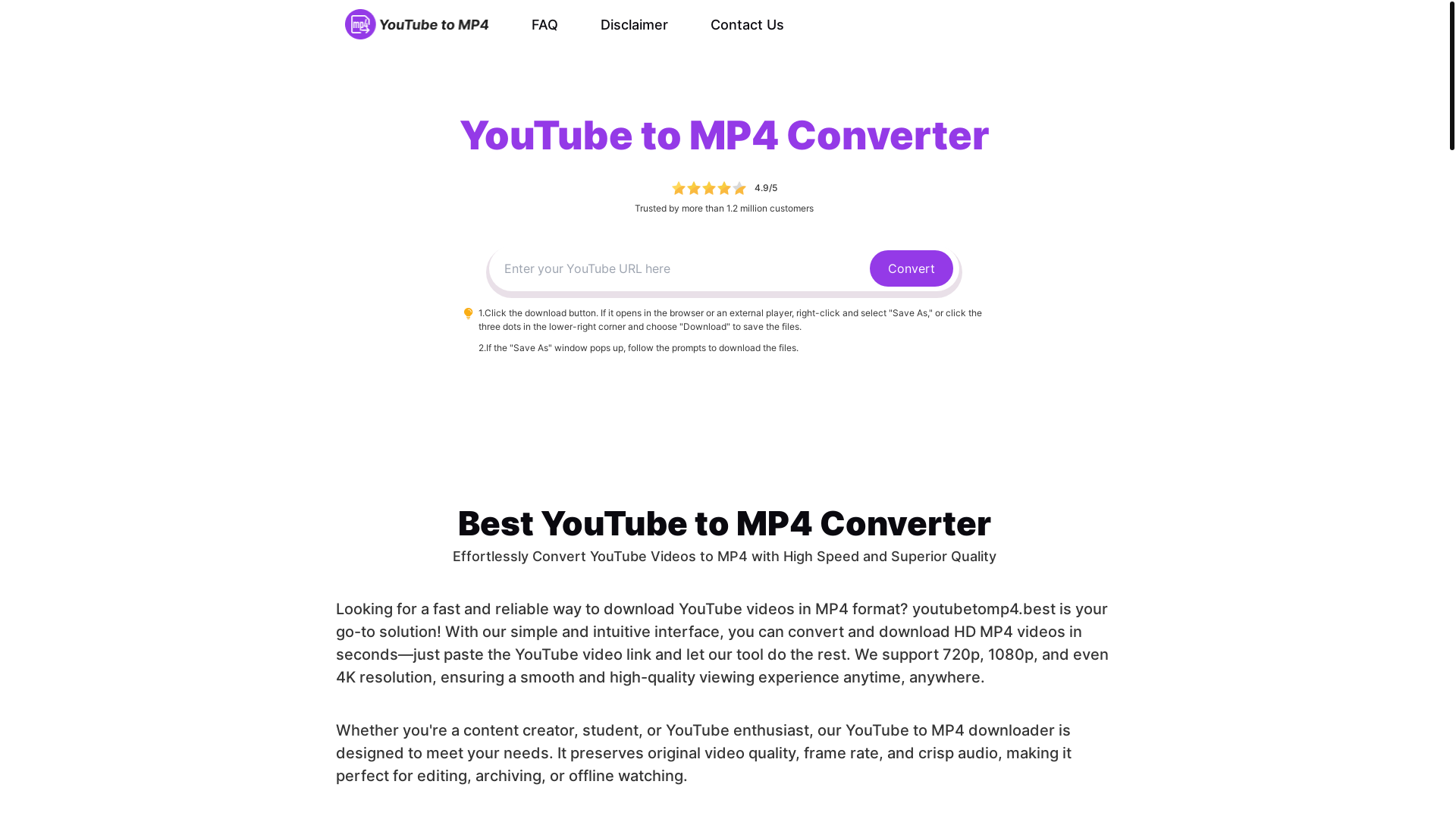 website screenshot of https://youtube-to-mp4-ctj.pages.dev/