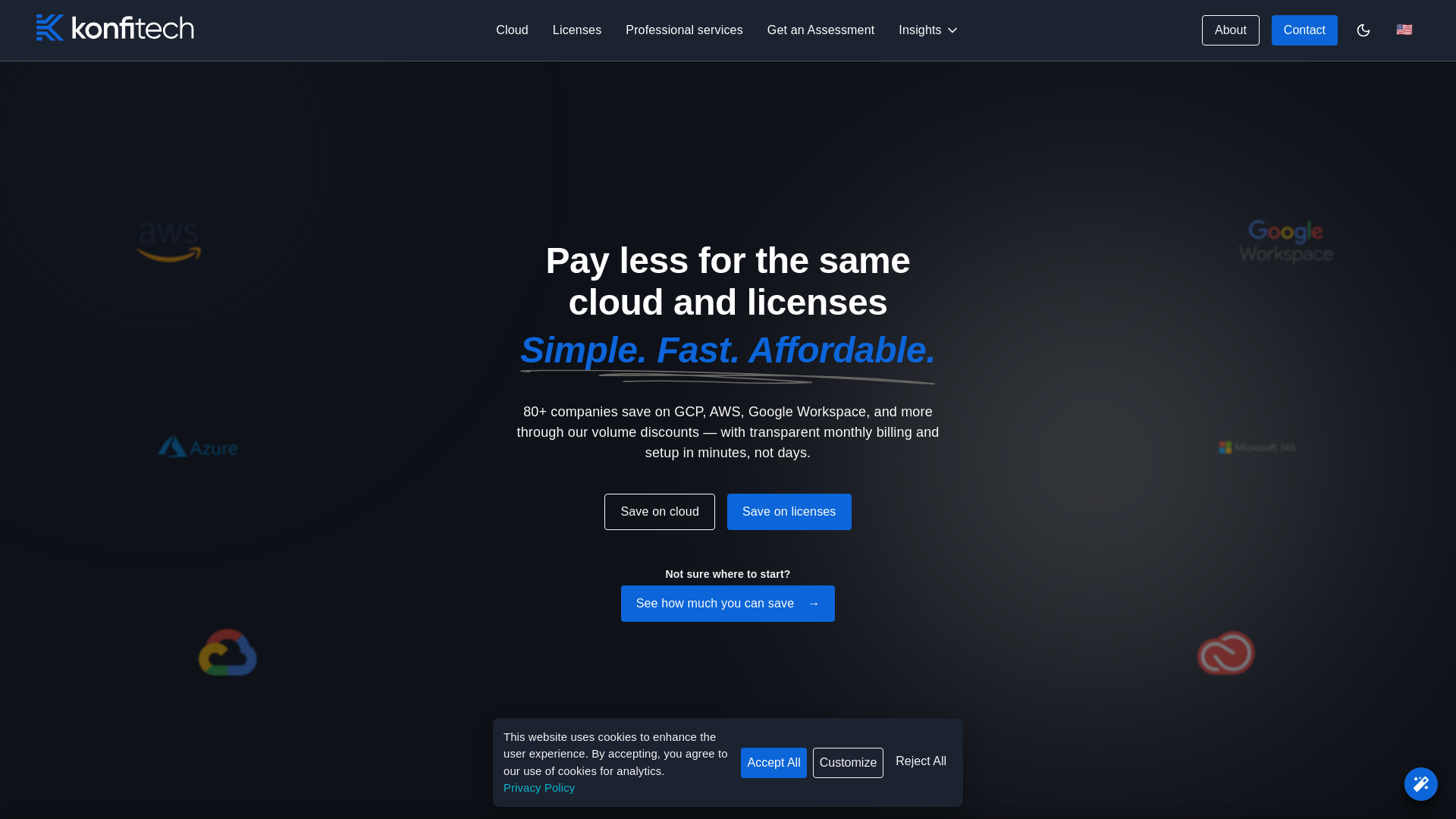 website screenshot of https://brightcloudsavewithkonfitech.cloud/