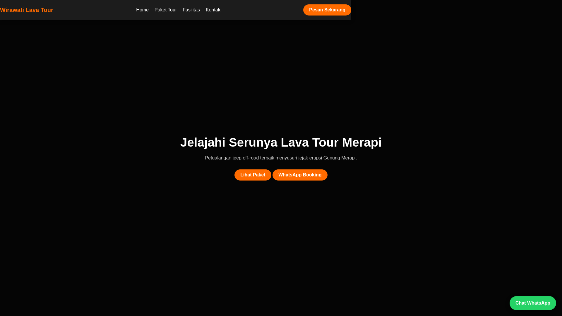 website screenshot of https://wirawatilavatour.my.id/