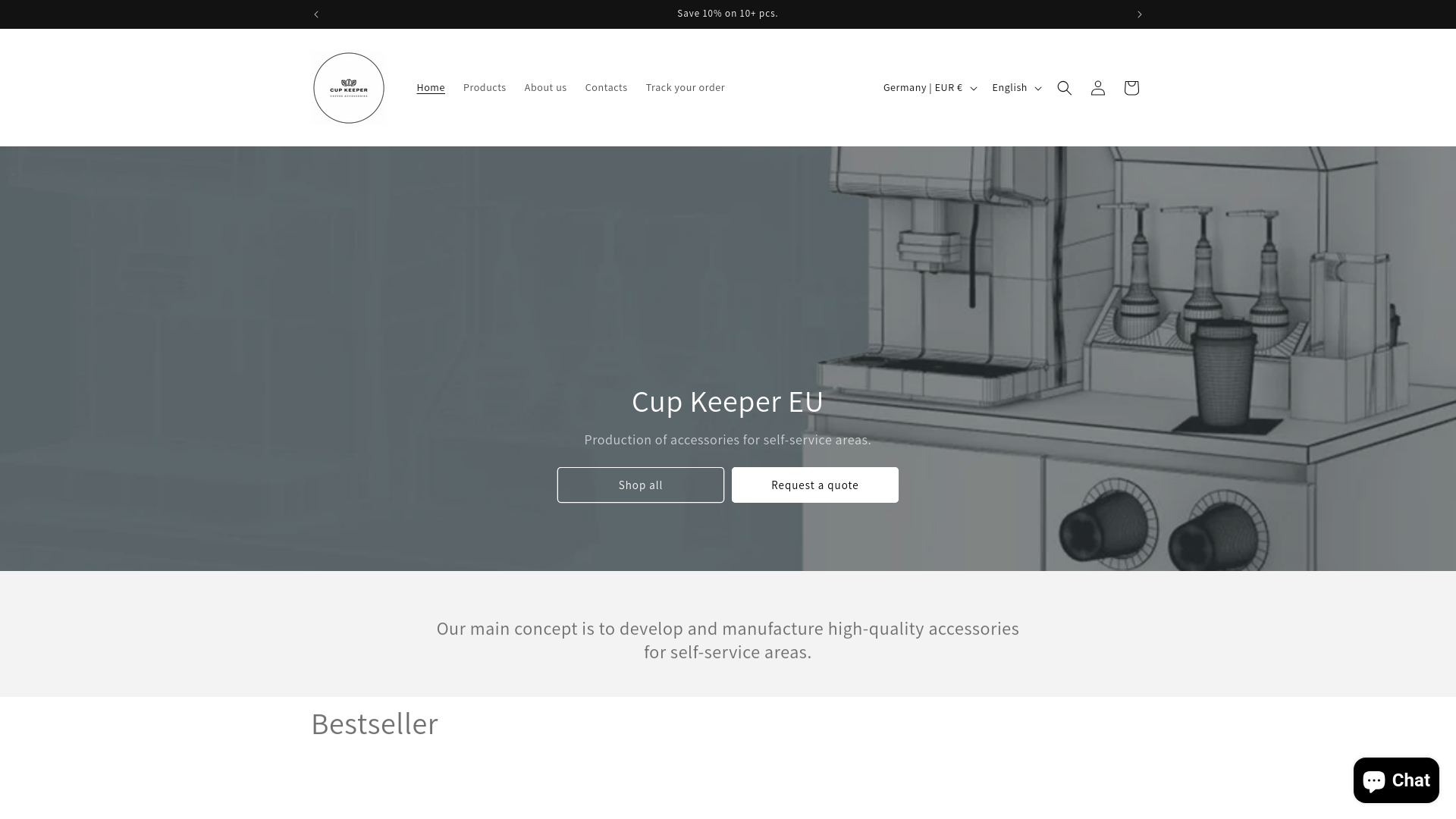 website screenshot of https://cupkeeper.pro/