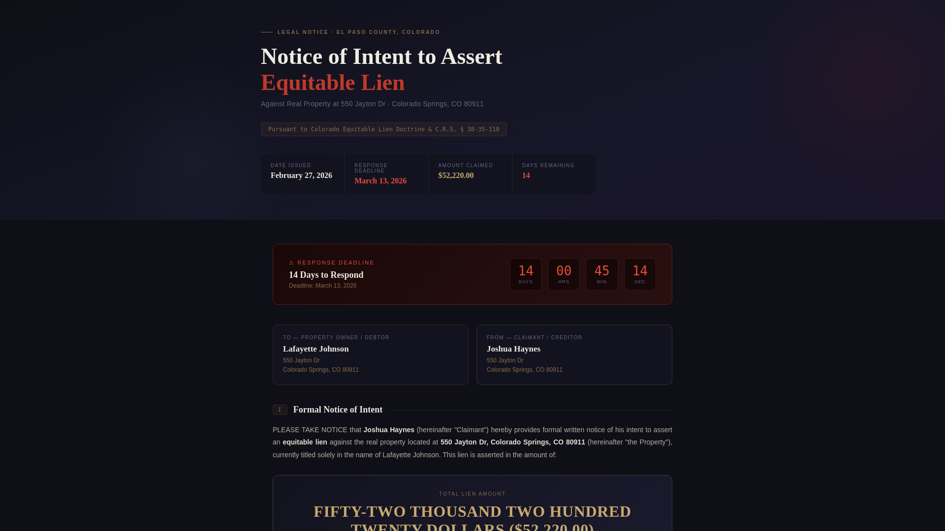 website screenshot of https://lien-notice550.pages.dev/