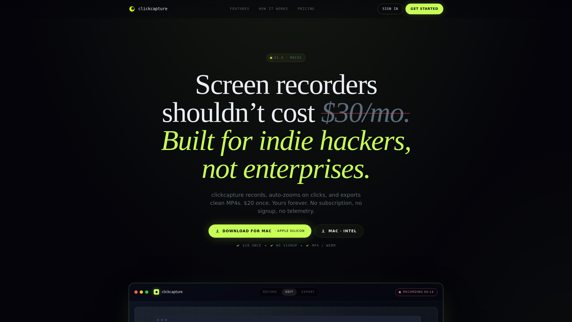 website screenshot of https://clickcapture.pages.dev/