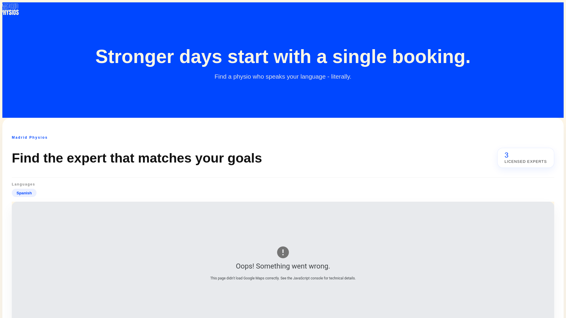 website screenshot of https://madridphysios-frontend.pages.dev/