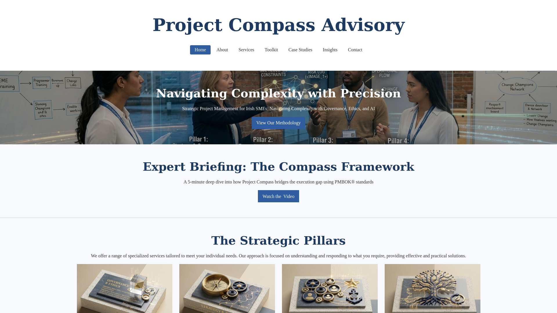 website screenshot of https://projectcompassadvisory.com/