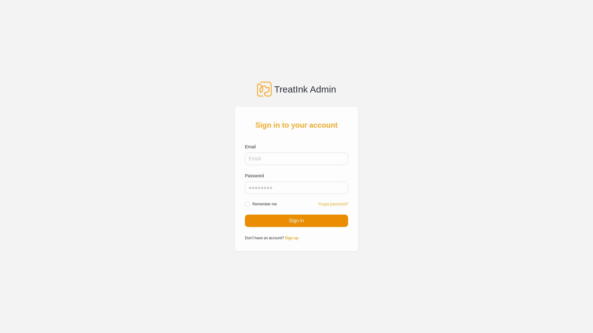 website screenshot of https://admin-treatink-com.pages.dev/