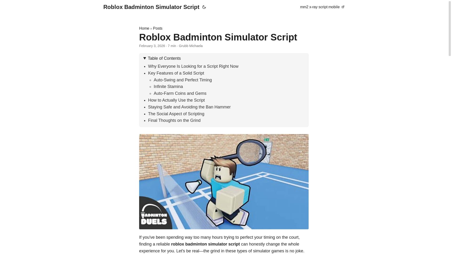 website screenshot of https://robloxbadmintonsimulatorscript.pages.dev/