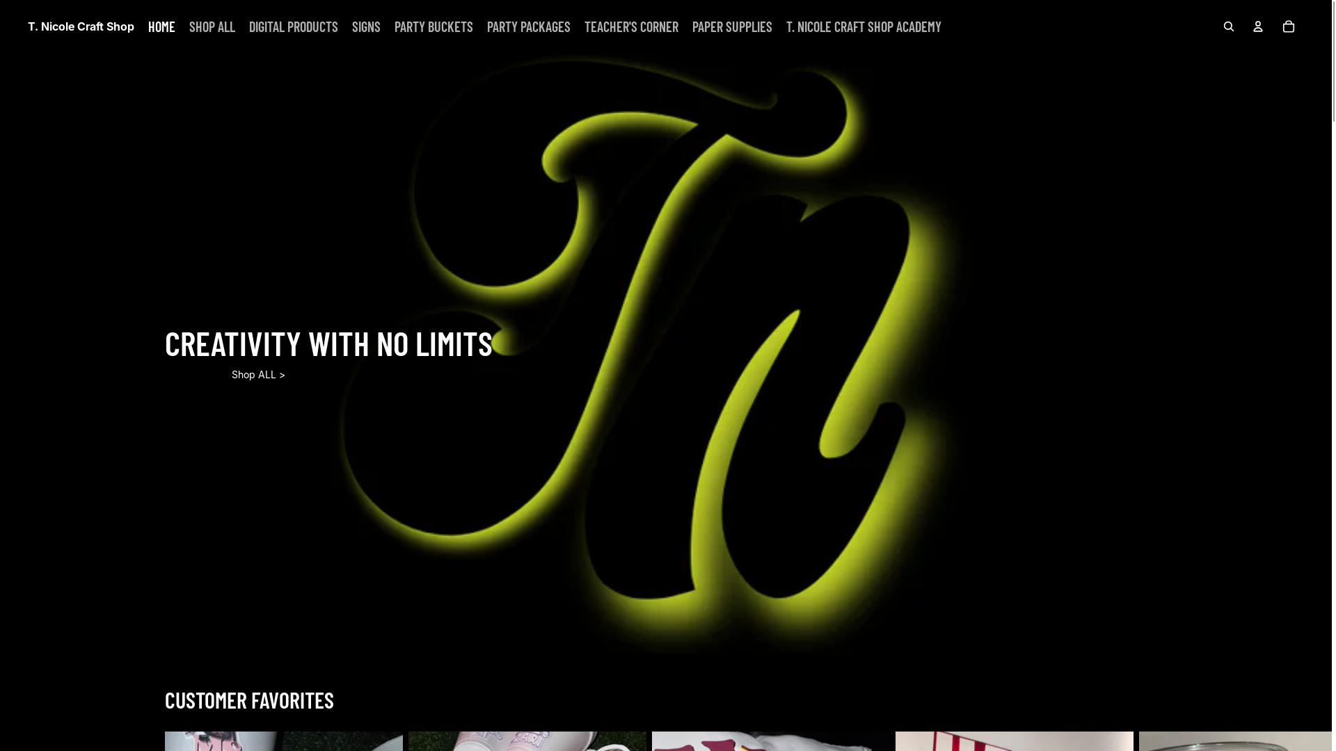 website screenshot of https://tnicolecraftshop.online/