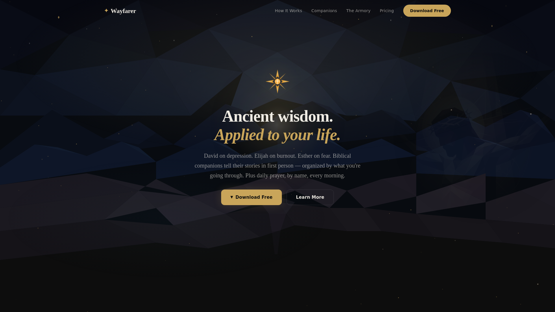 website screenshot of https://wayfarer-app.pages.dev/